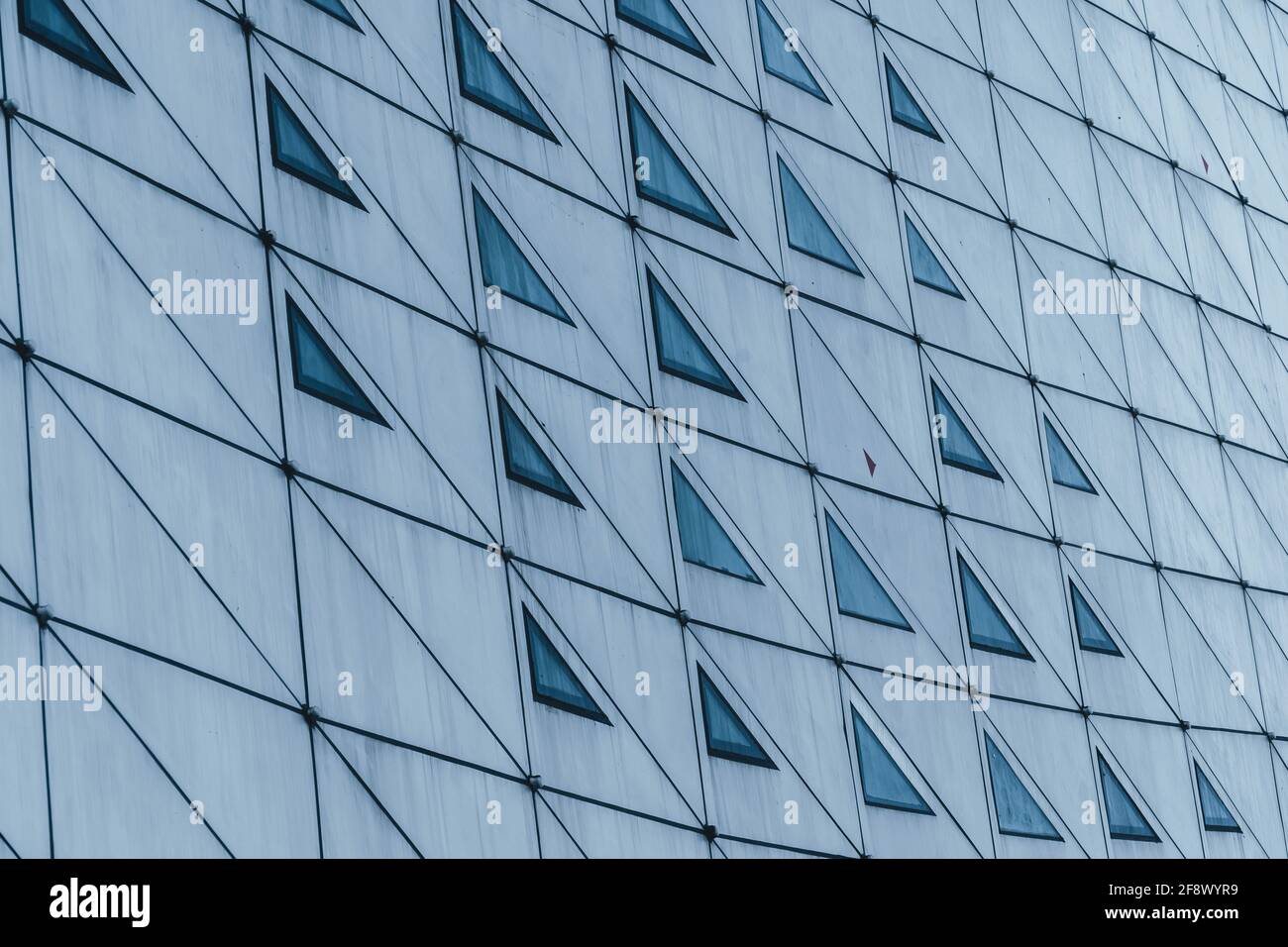 Modern designed, silver colored metal wall background Stock Photo