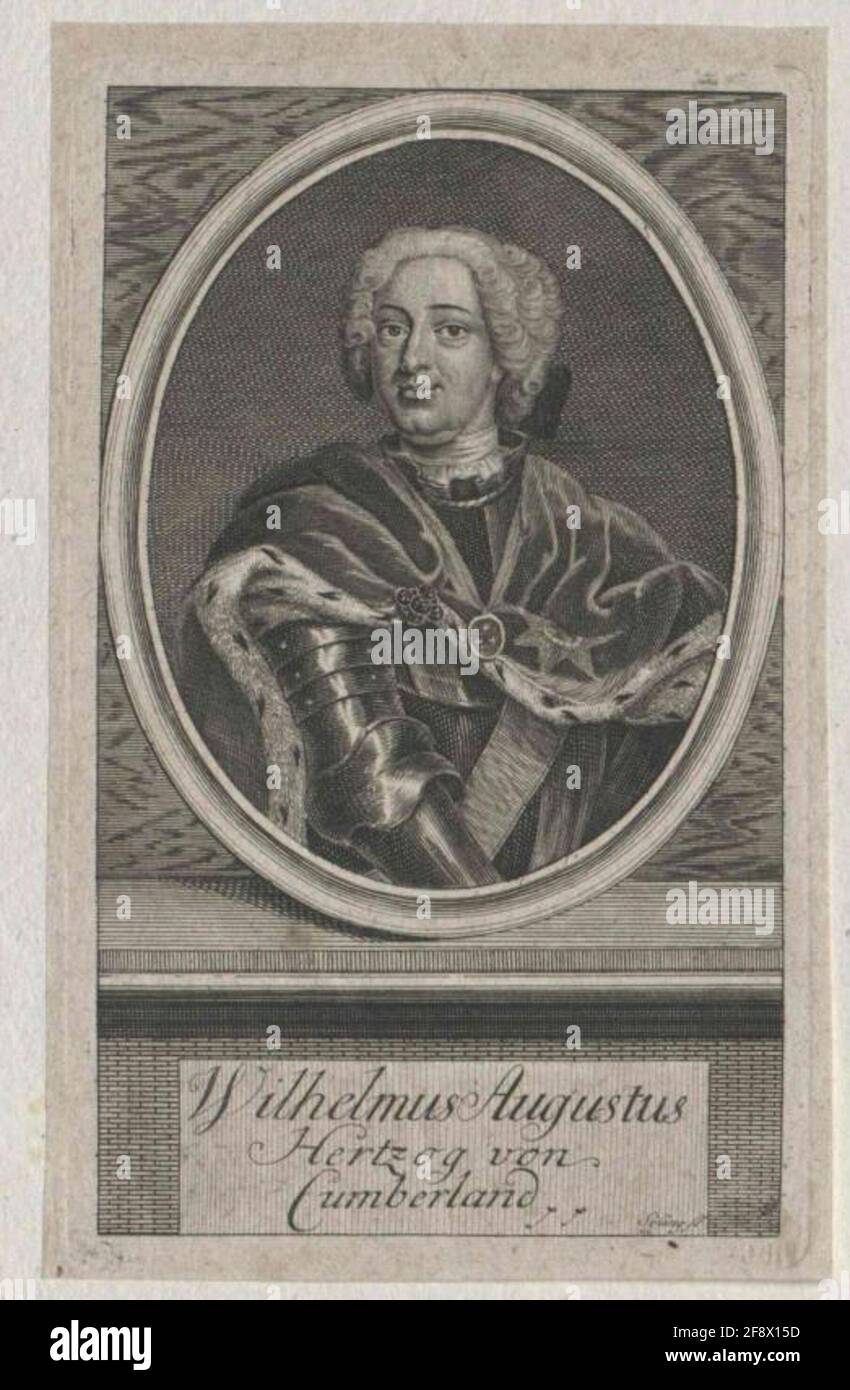Wilhelm August, Duke of Cumberland Stecher: Sysang, Johann Christoph Stock Photo