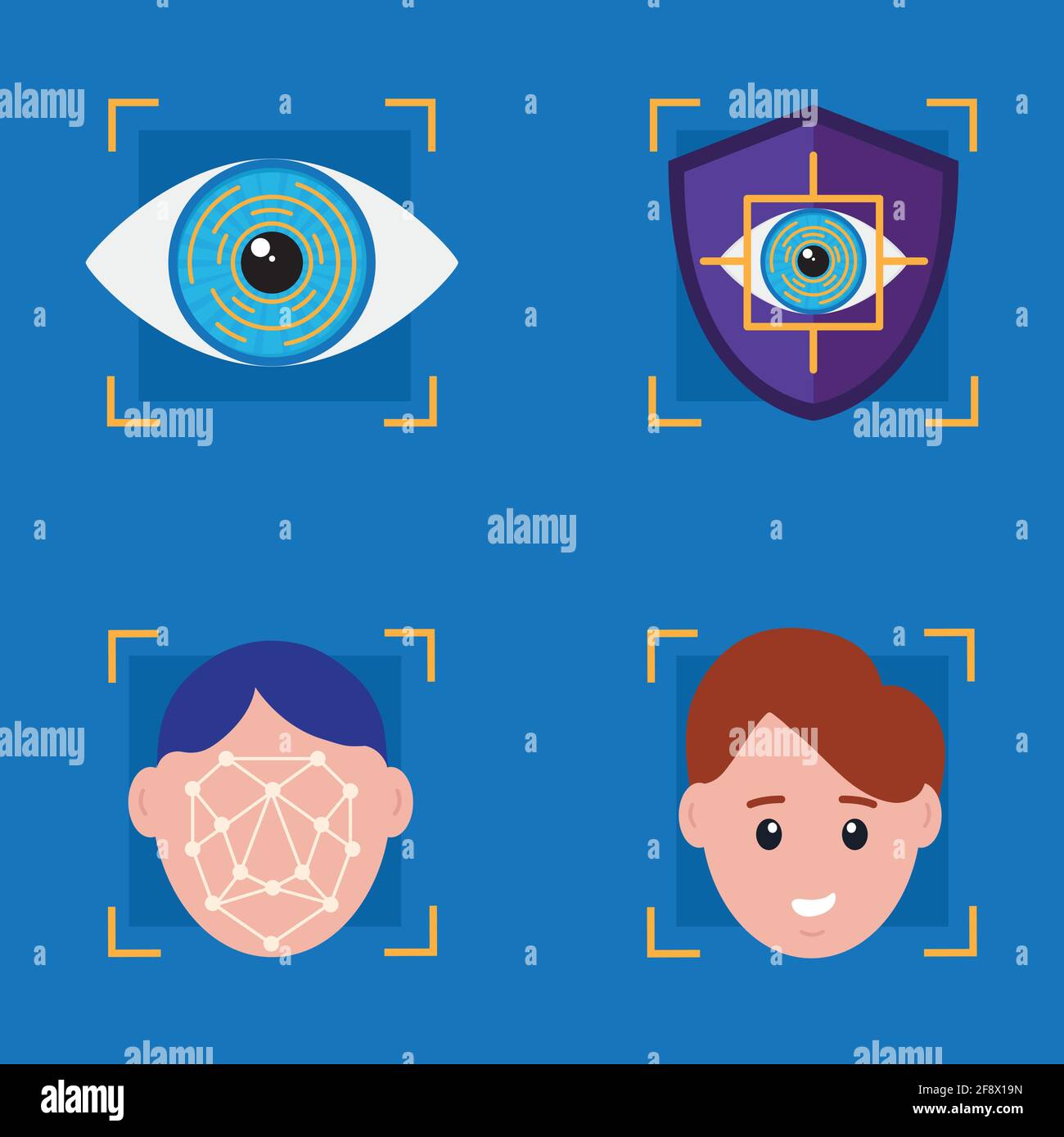 biometric verification four icons Stock Vector Image & Art - Alamy