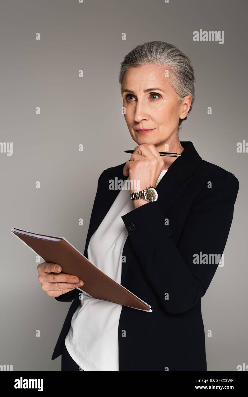 Mature woman pen one person hi-res stock photography and images - Alamy