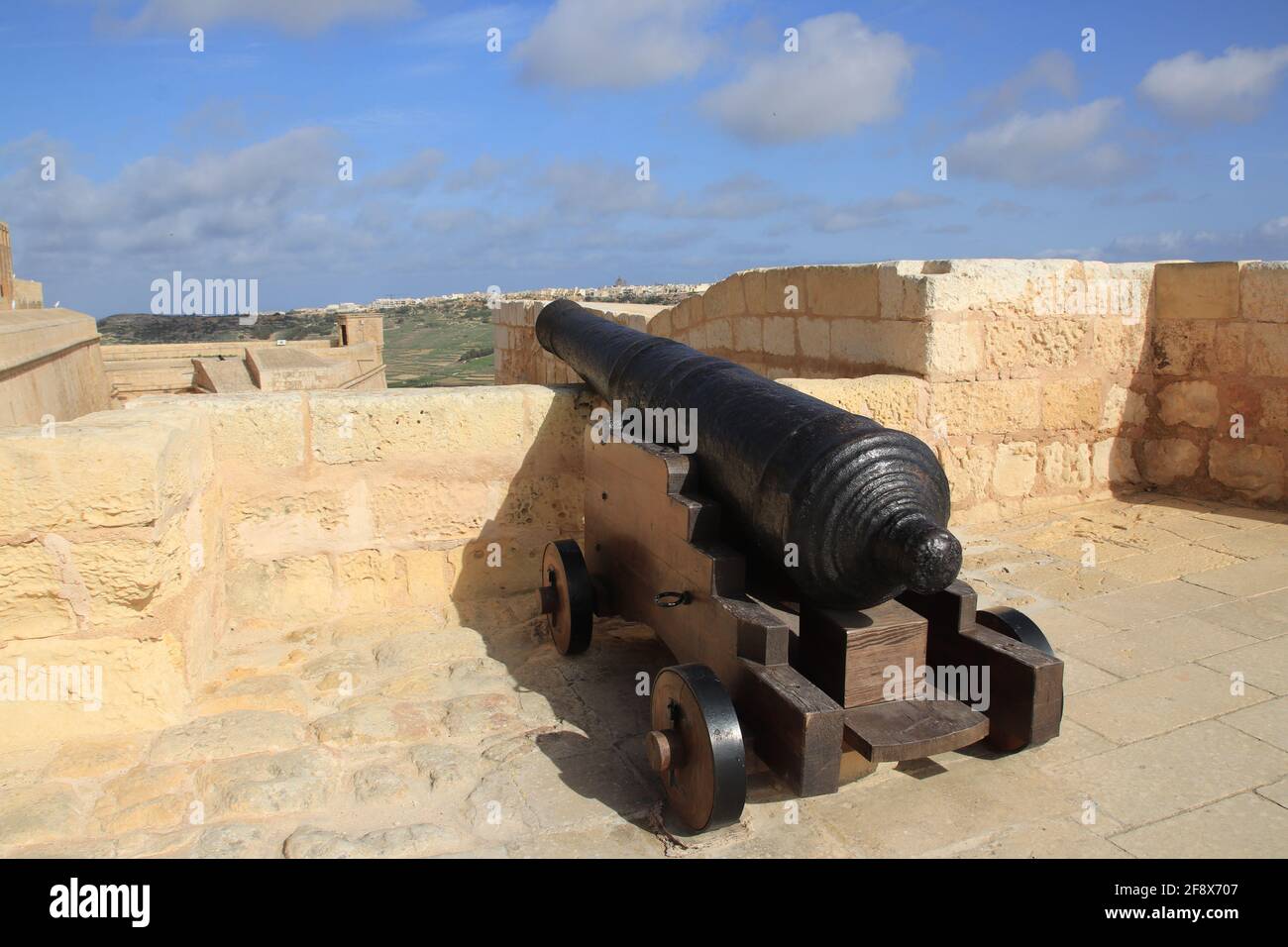 Old cannon on an old fortress in Malta Stock Photo