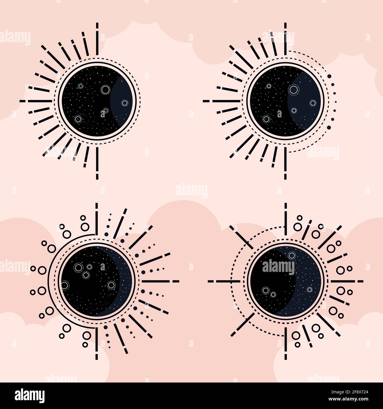 four moons phases Stock Vector Image & Art - Alamy