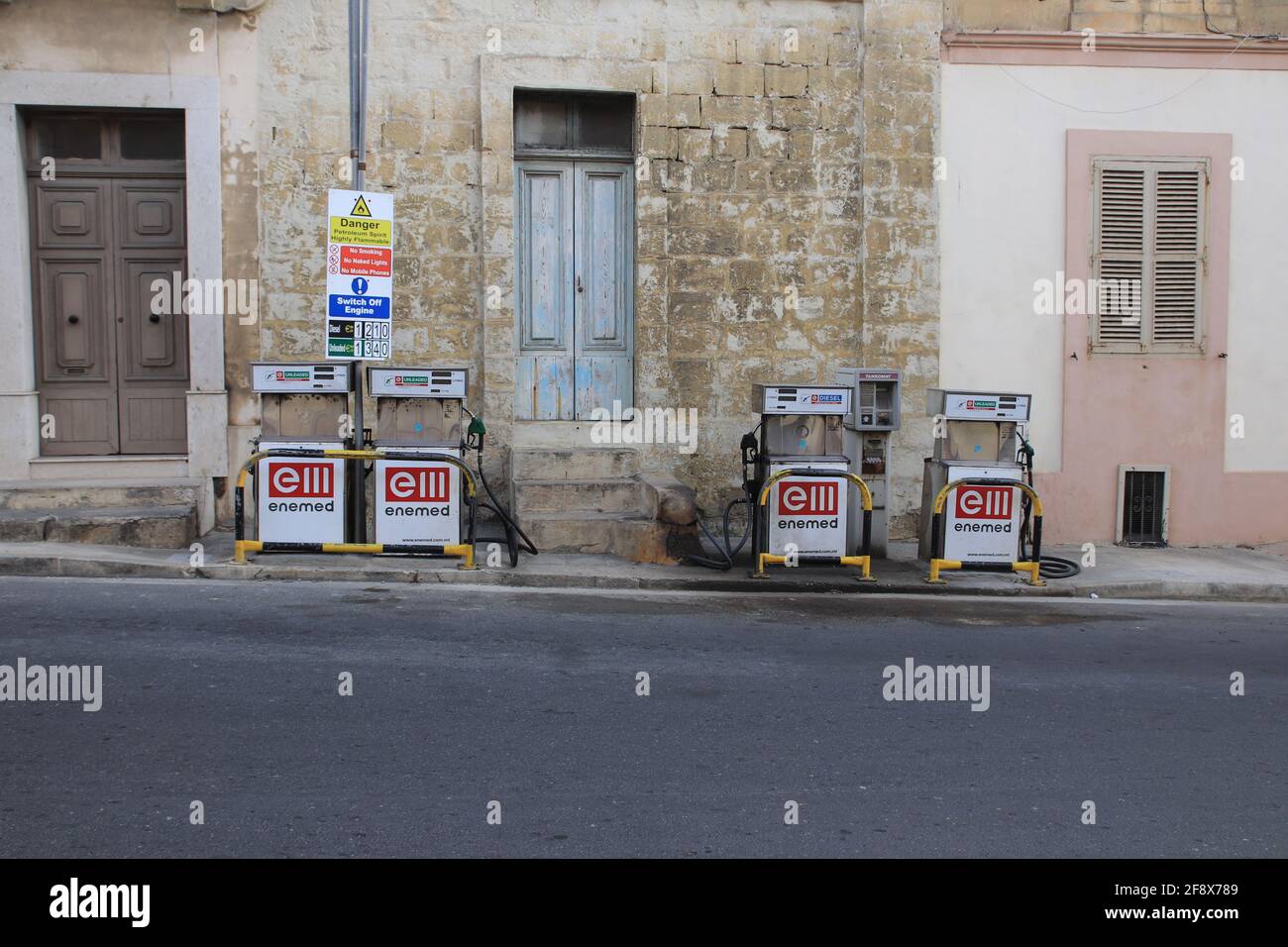 Valetta, Malta - October 22, 2020: Old working gas station on the street in Malta Stock Photo