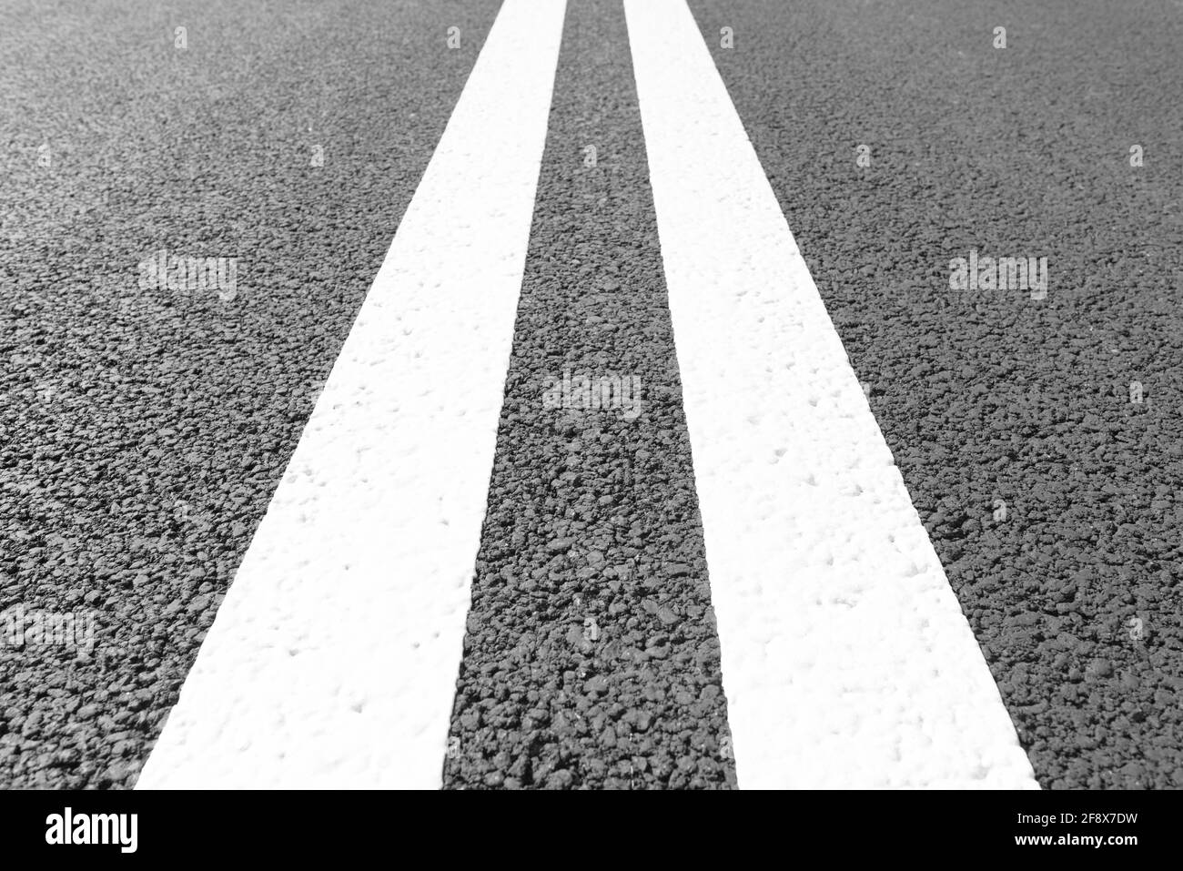 Asphalt road with marking lines white stripes Stock Photo - Alamy