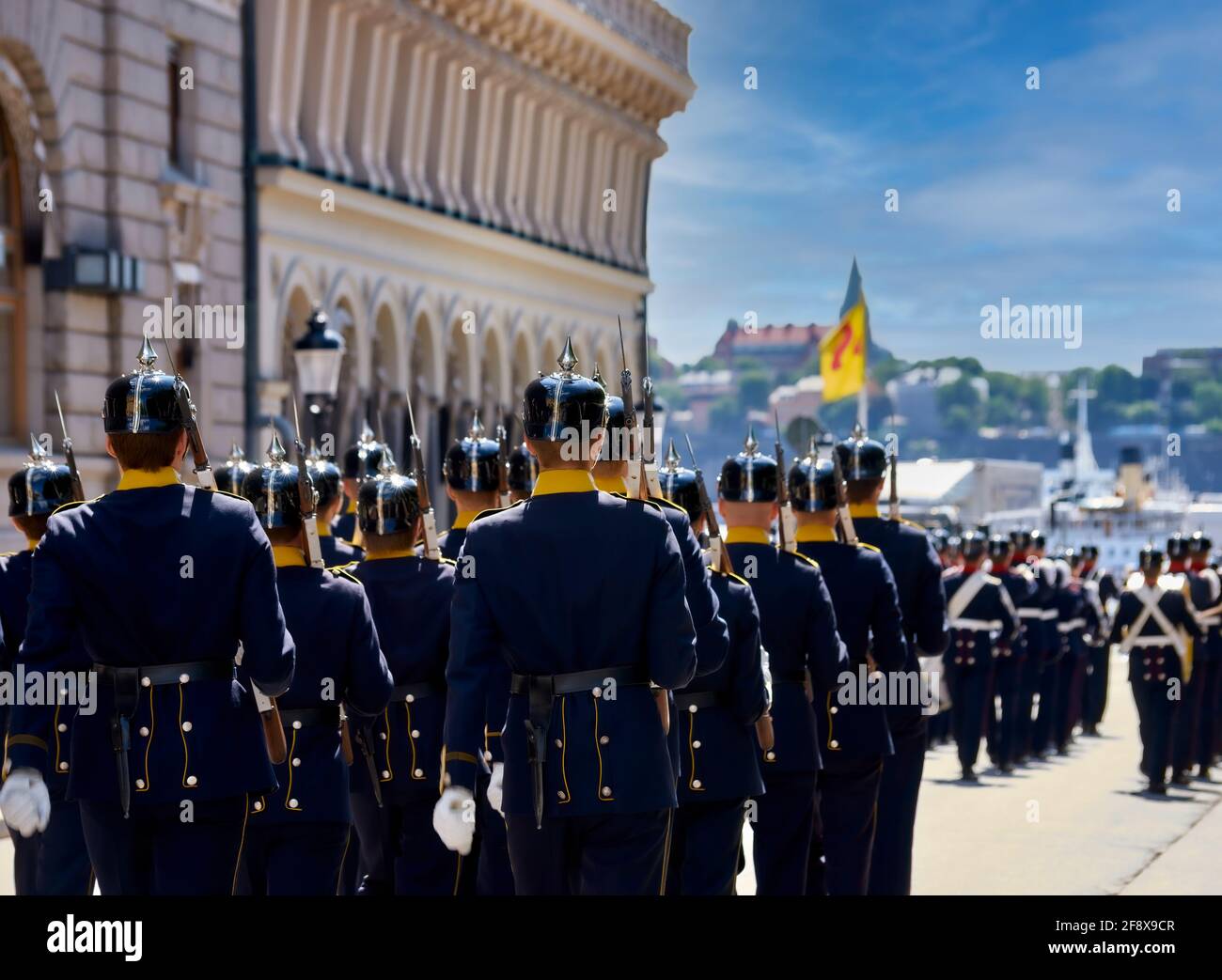 King&#39;s Guard, Parade, Sweden, Stockholm Stock Photo
