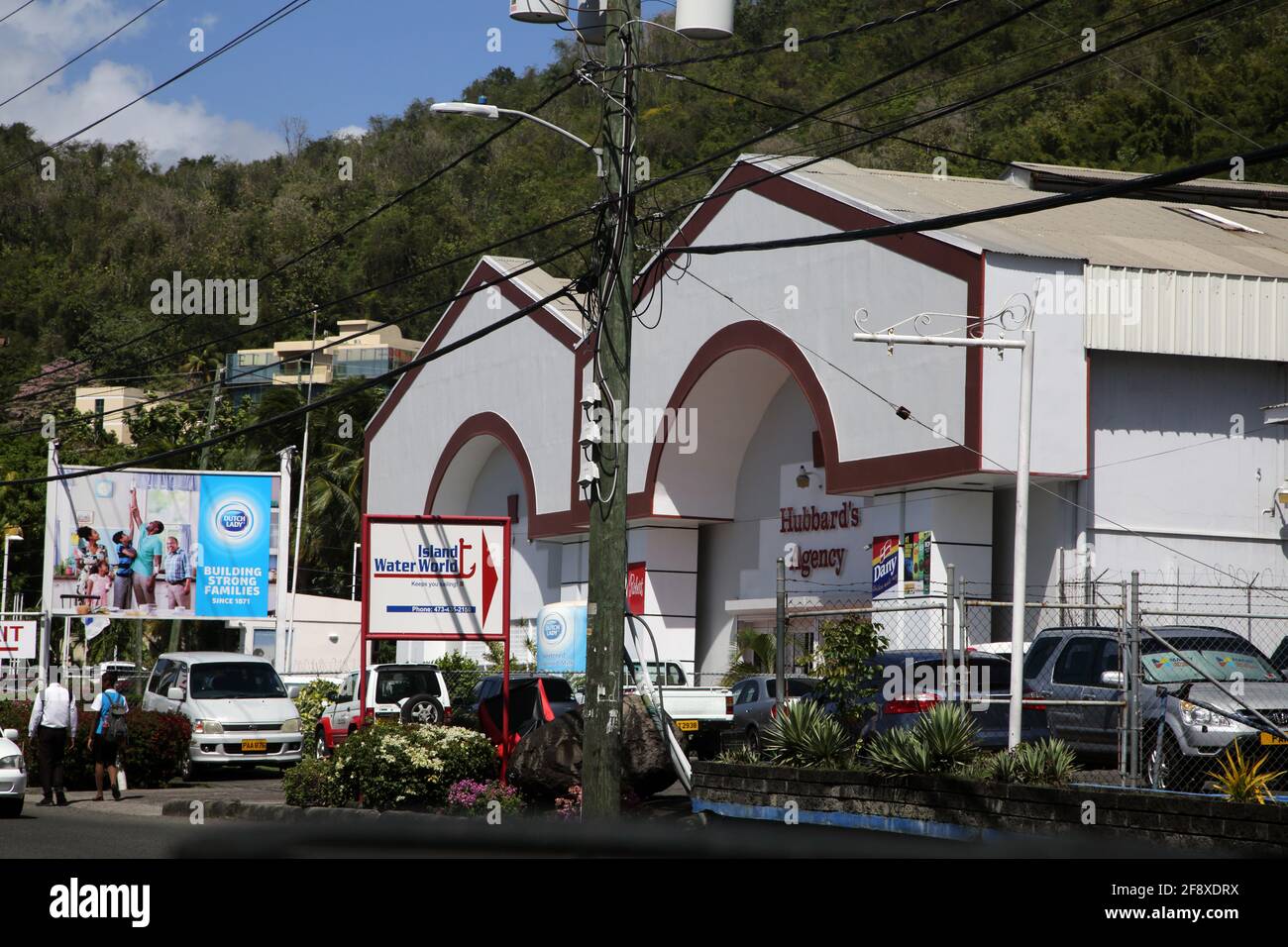 South St Grenada Hubbard's Agency and Island Water World Stock Photo Alamy