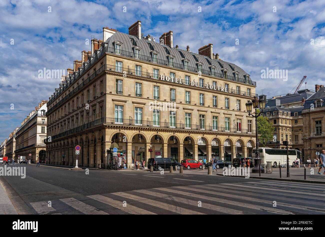 Architecture By Hotel Du Louvre, Paris, Ile De France, France Stock Photo