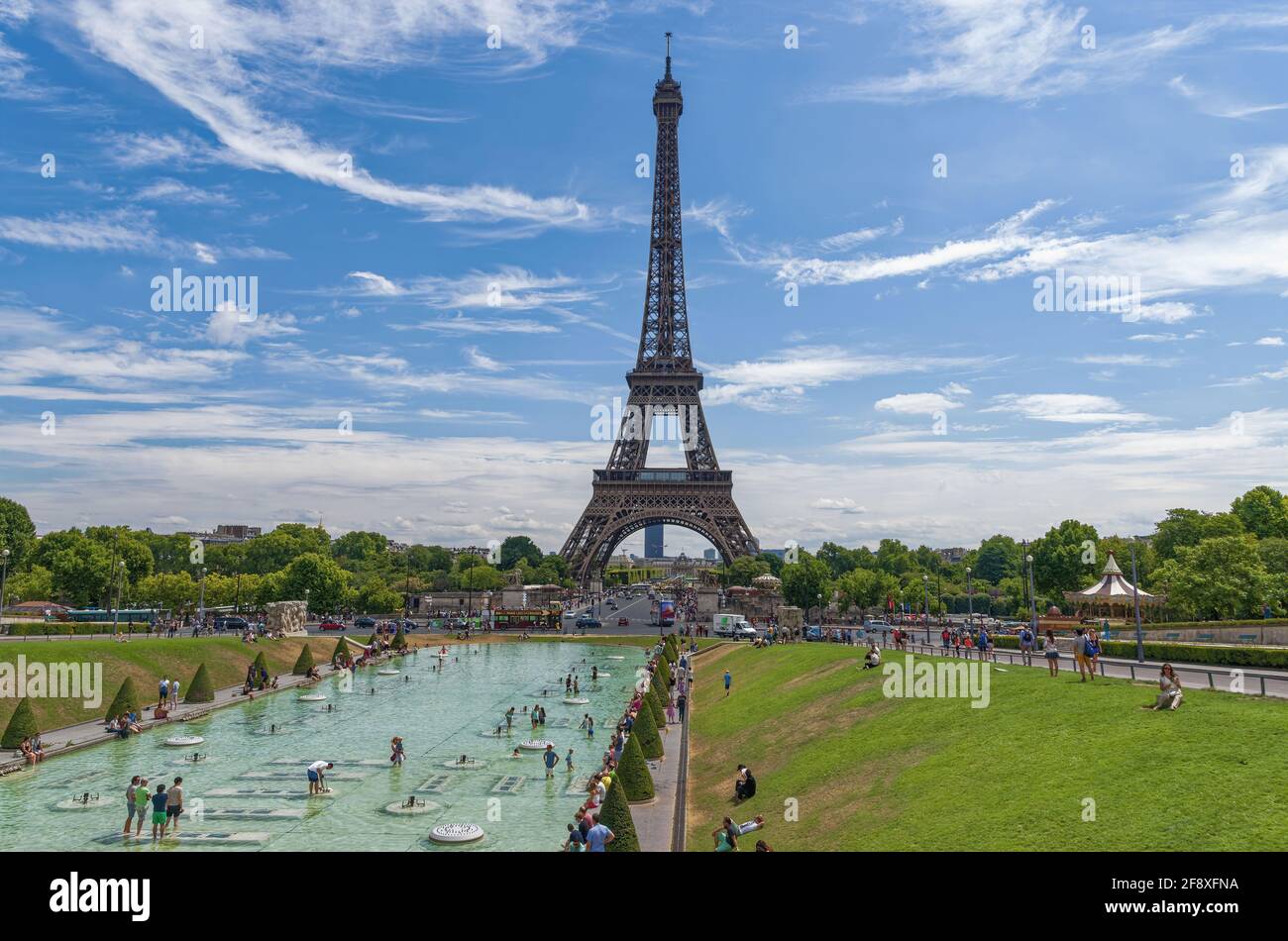 Eiffel Tower, Champ De Mars, Paris, Ile De France, France Stock Photo