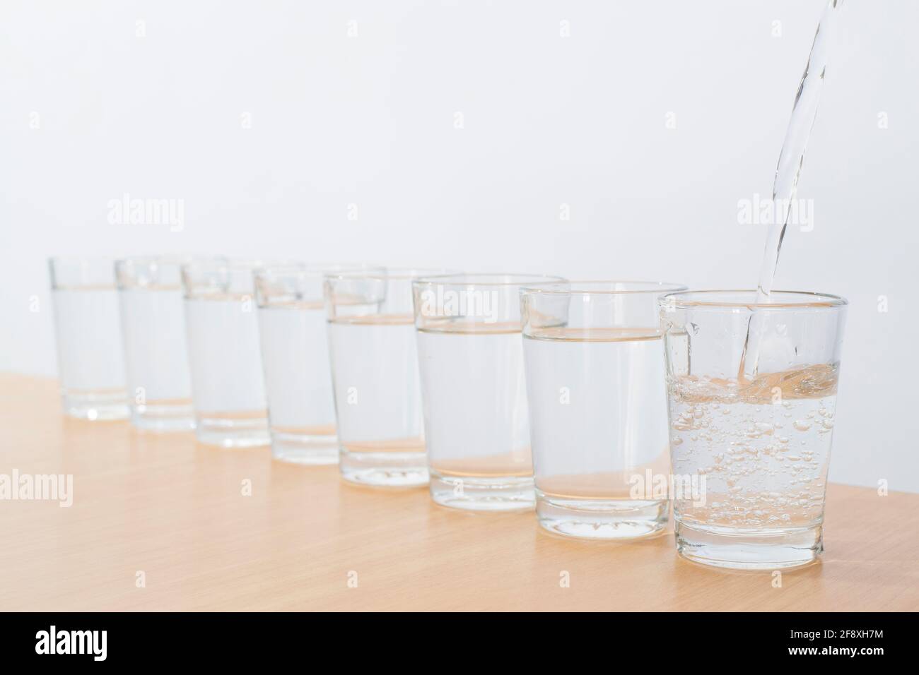Eight glasses of water a day Stock Photo Alamy