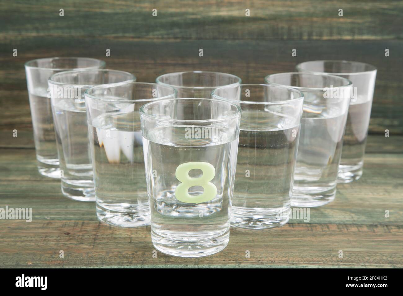 Eight tall glasses of water Essential water for the proper