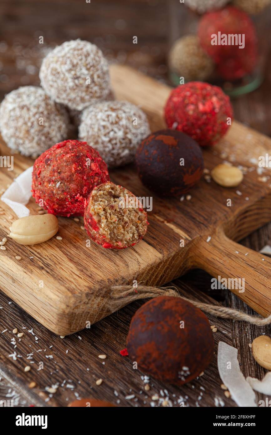 Raw Vegan Protein Balls Stock Photo Alamy