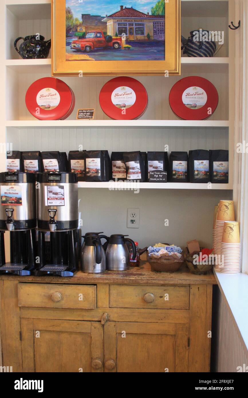 Coffee station inside a country store in Virginia, USA Stock Photo Alamy