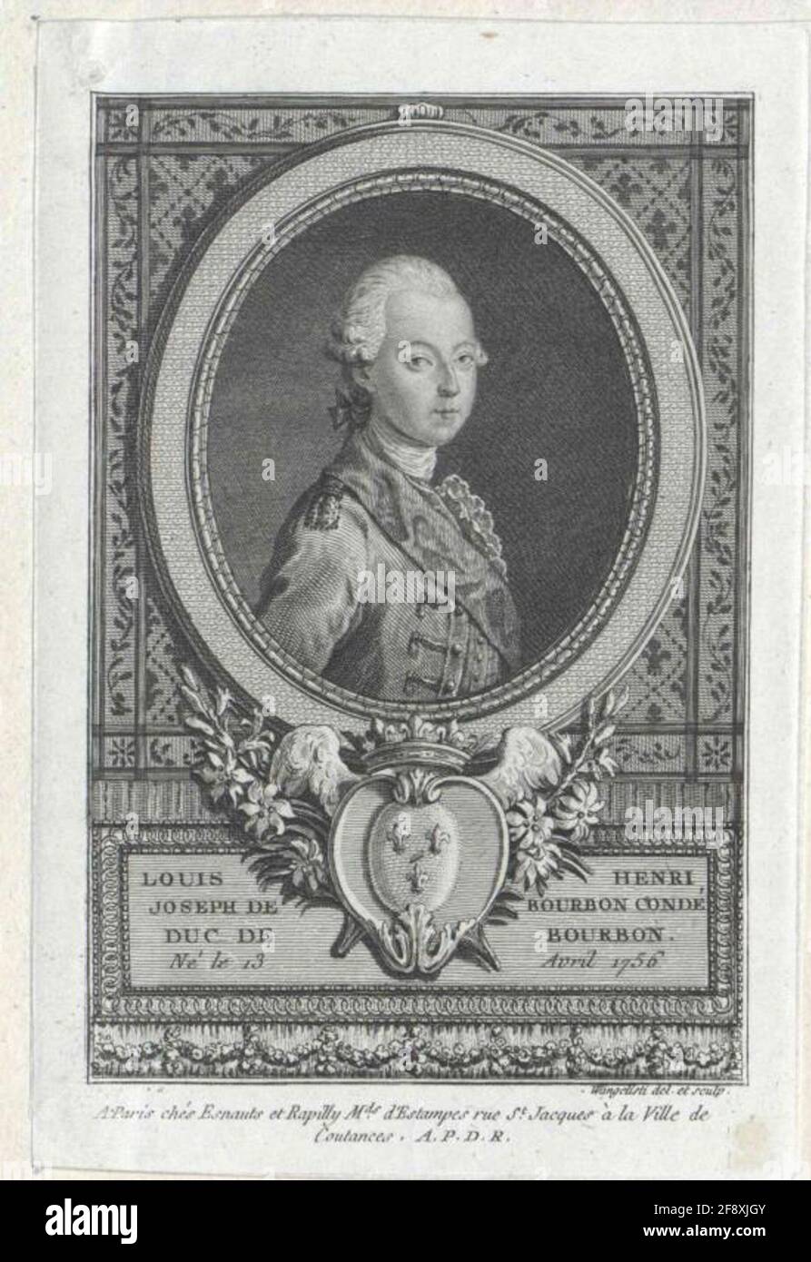 Condé, Louis-Henry-Joseph Prince Duc de Bourbon. Stock Photo