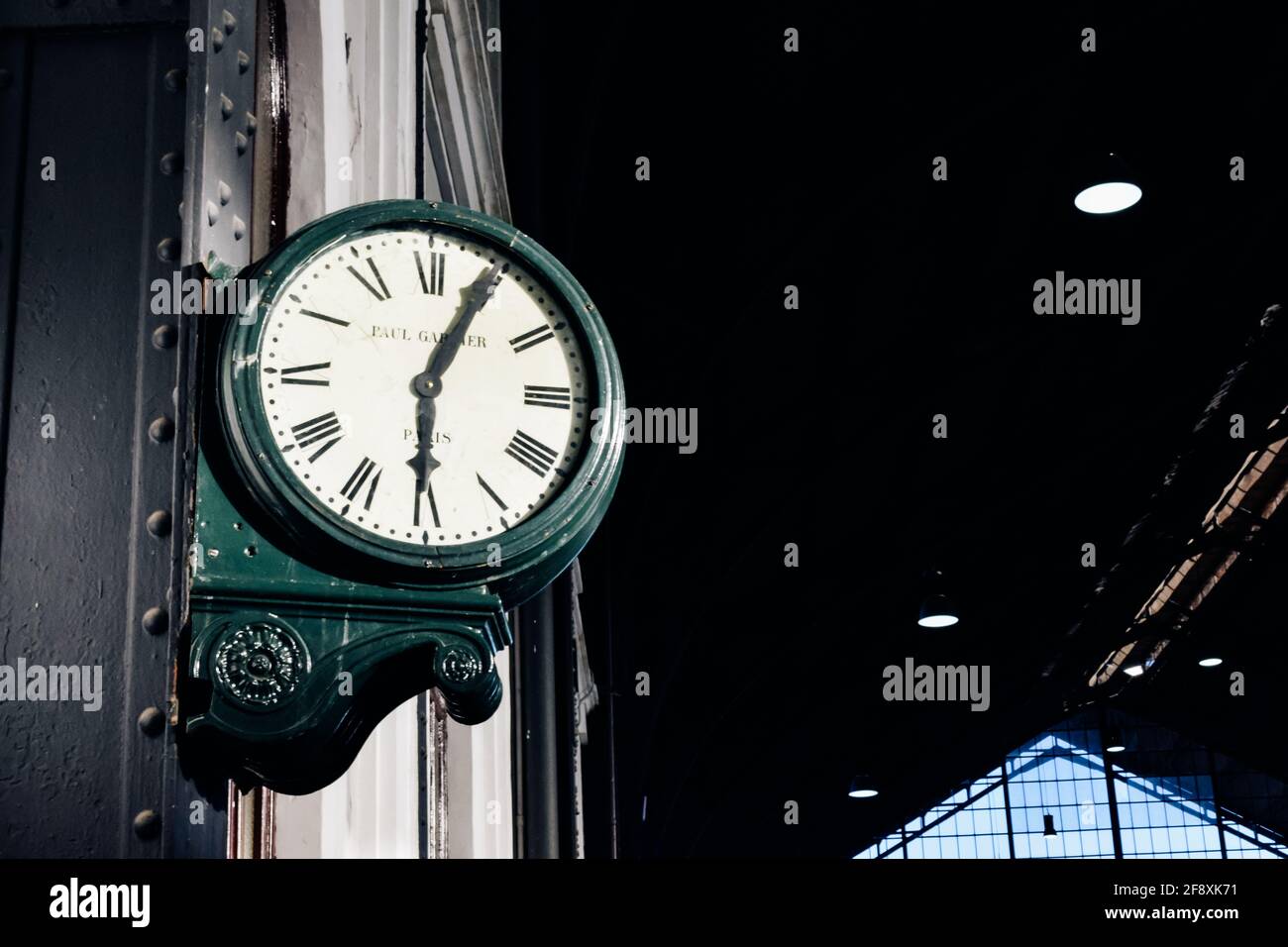 Old antique clock in a building fixed on the wall Stock Photo Alamy