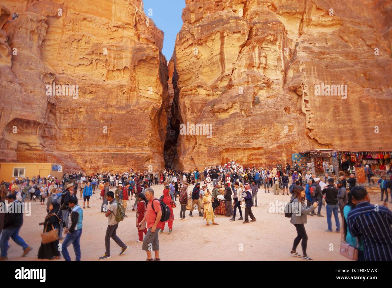 Jordan, Valley Cut, Petra Stock Photo