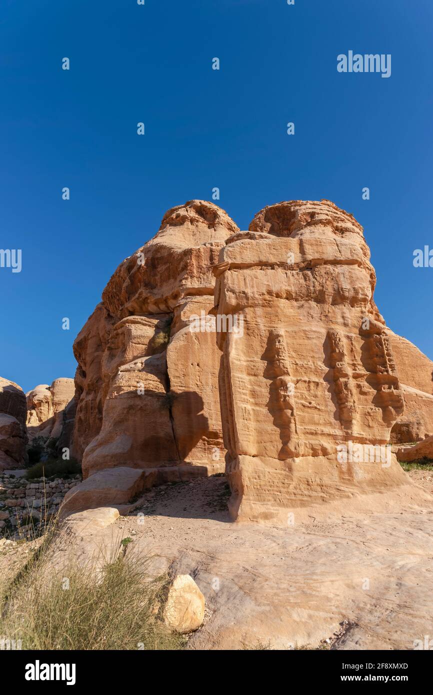 Jordan, The Djinn Blocks, Petra Stock Photo