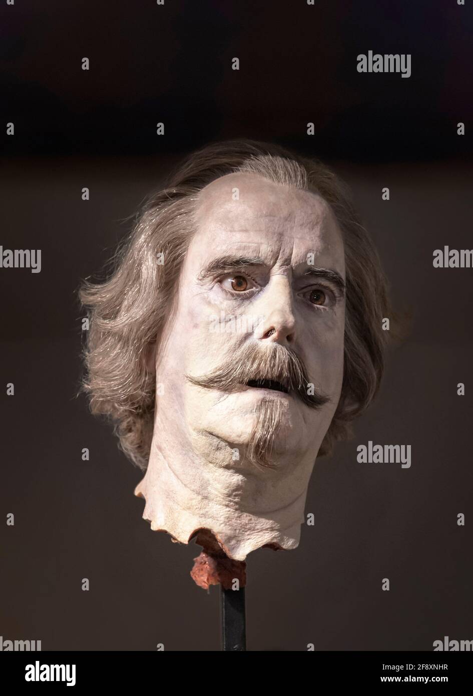 Nearly Headless Nick - John Cleese Character. Severed Head. The Making of Harry Potter. Warner Bros. Studios, Leavesden, London UK Stock Photo