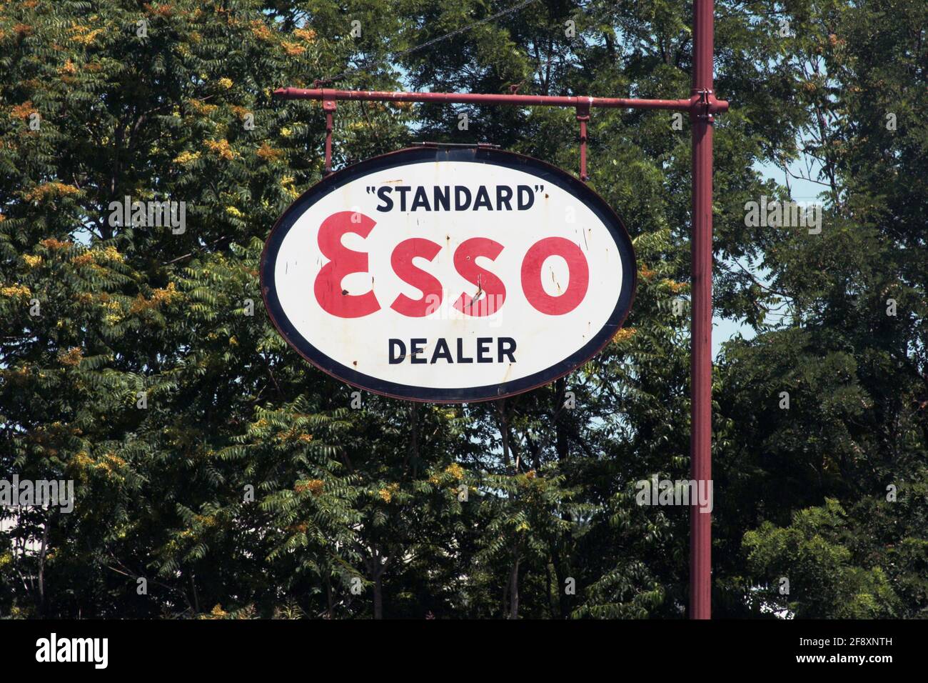 Old sign for an out of use ESSO gas station in the USA Stock Photo