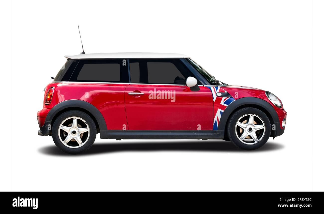Red Mini Cooper Side View