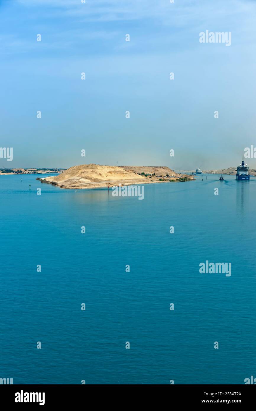 Suez Canal, Timsah Sea, Egypt Stock Photo