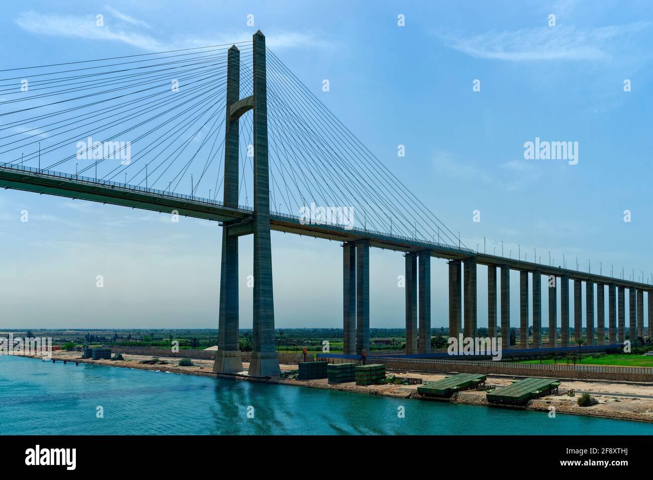 Suez Canal, Suez Canal Bridge, Egypt Stock Photo