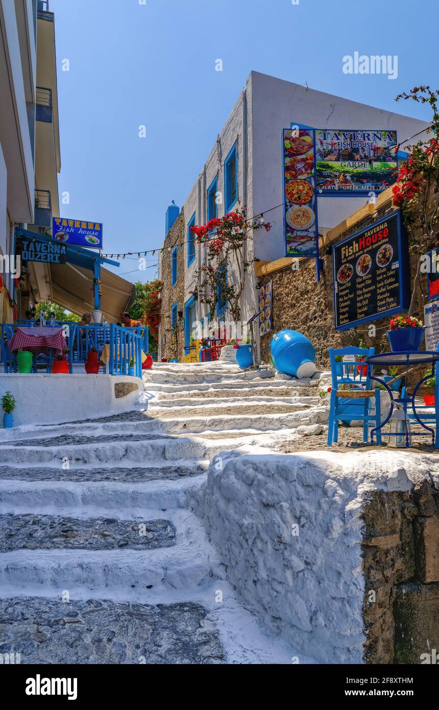 House Facade, Stairs, Tavern, Mastichari, Island Kos, Greece Stock Photo Alamy
