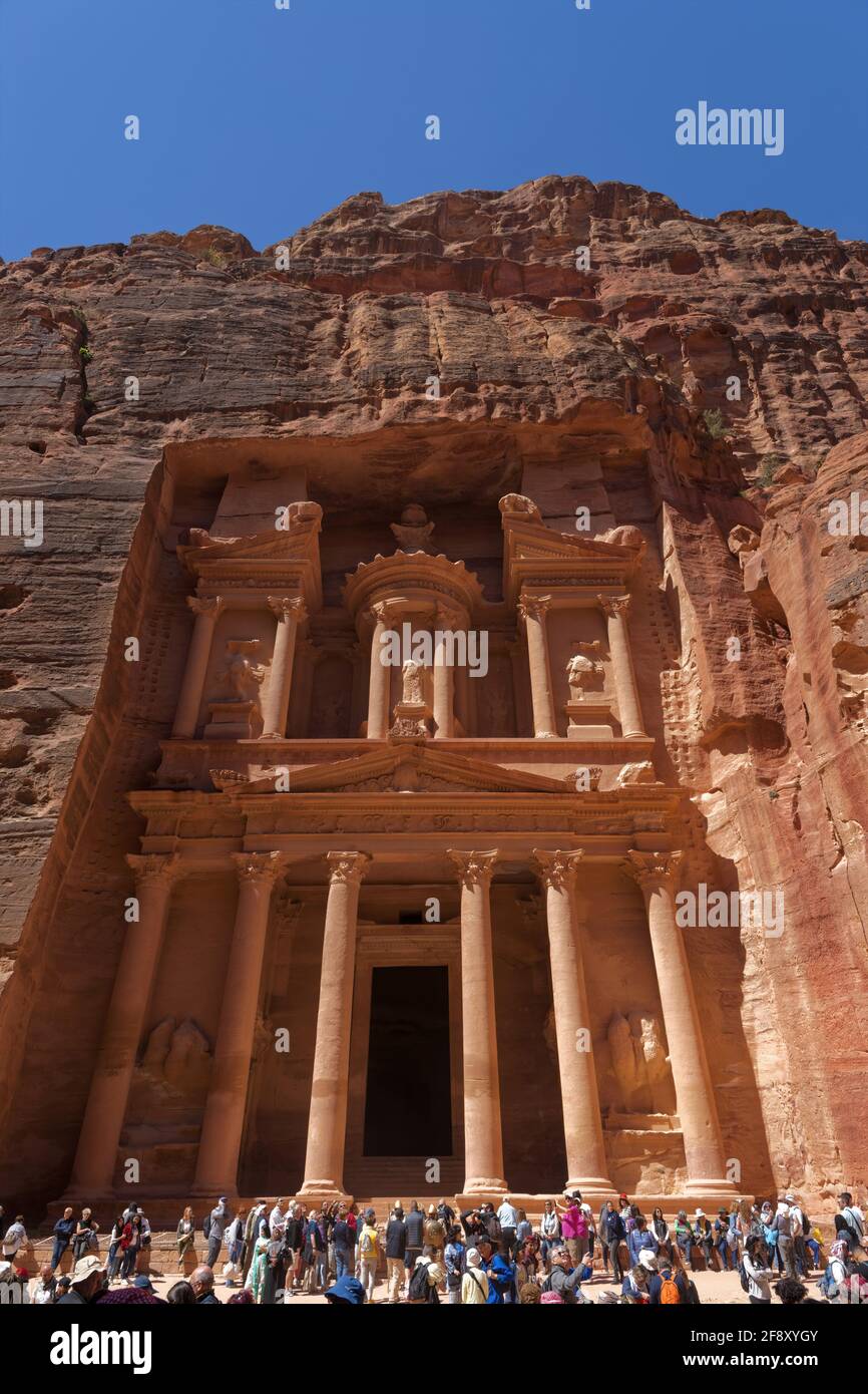 Jordan, Al Khazneh, The Treasury, Petra Stock Photo
