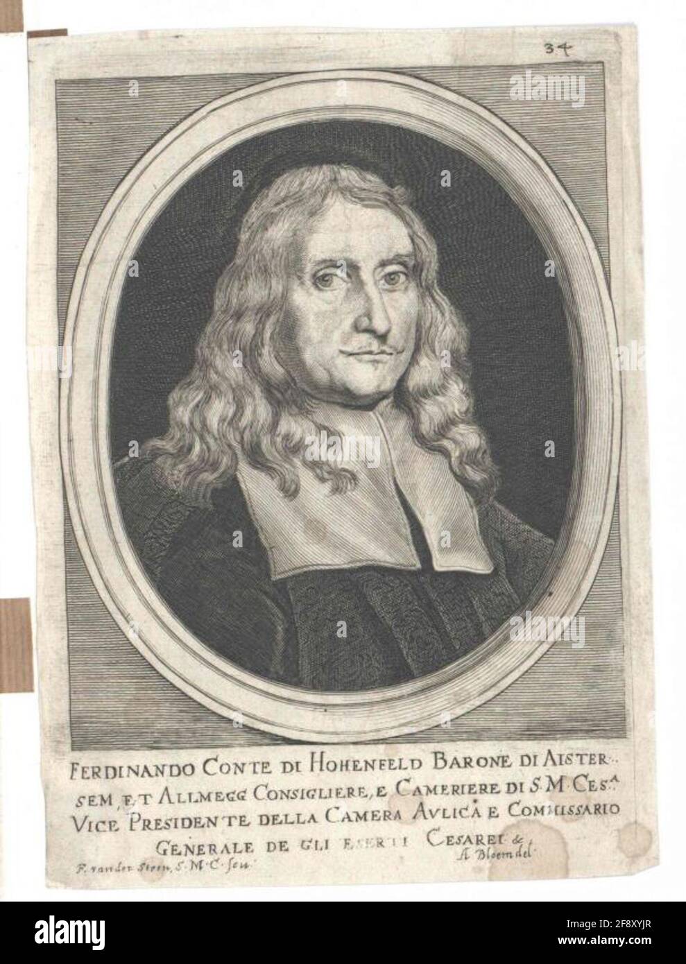 Hohenfeld, Ferdinand Count of Draftsman: Bloem, A. (1651) Stecher: Steen, Franciscus van Doodier: 1669/1672 Stock Photo