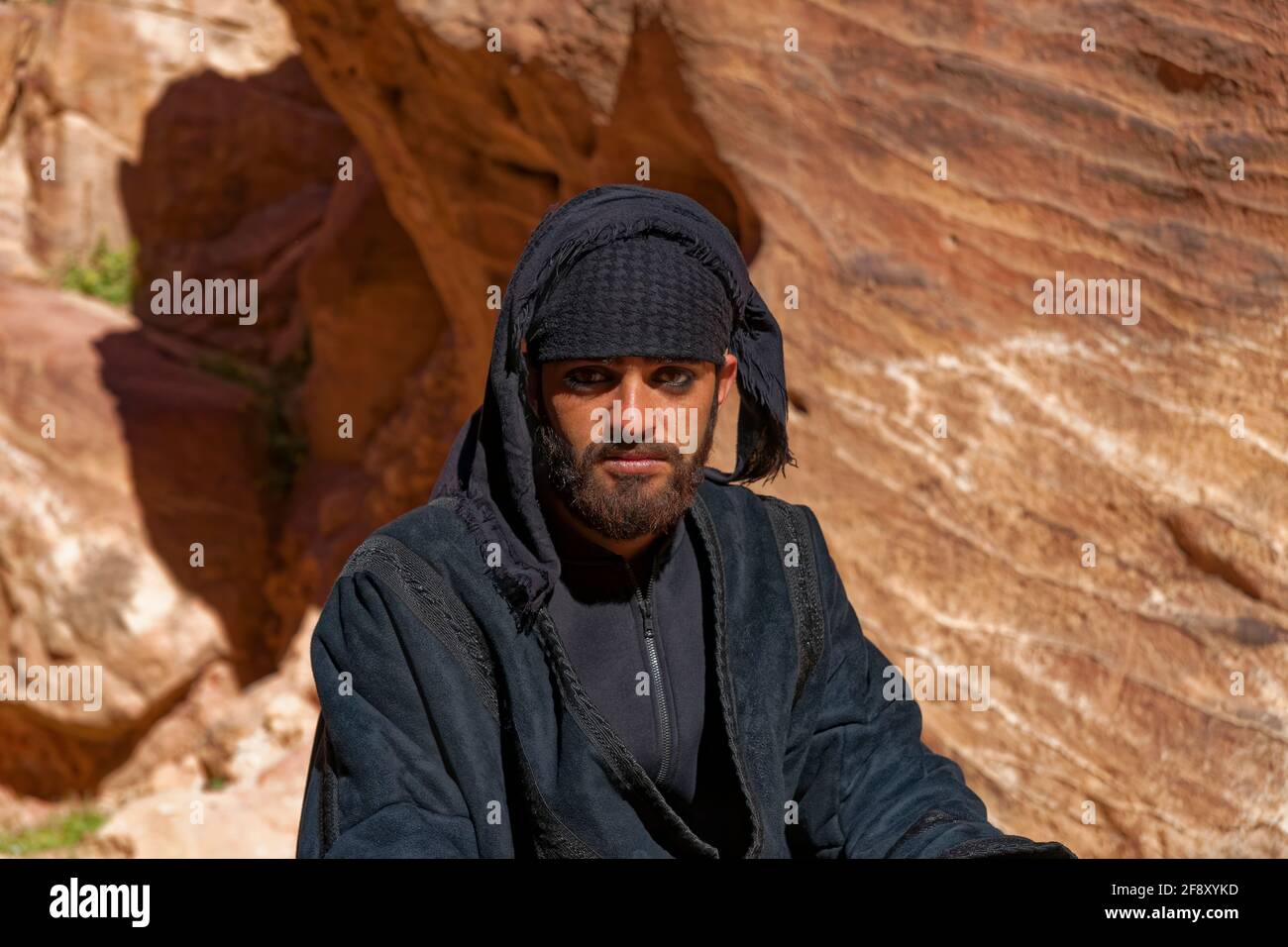 Jordan, Portrait One Bedouins, Petra Stock Photo