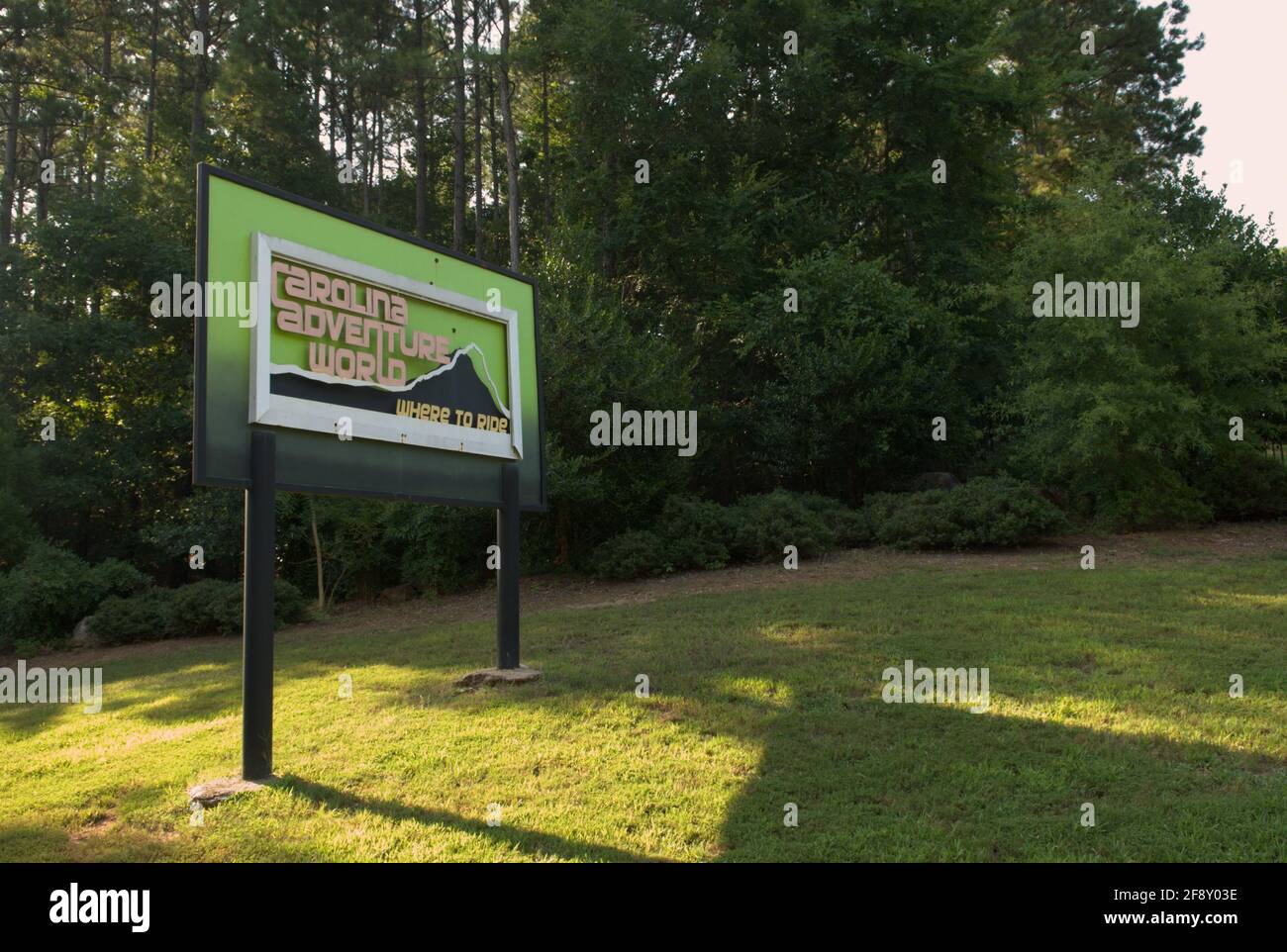 Carolina Adventure World Sign Winnsboro SC, USA Stock Photo