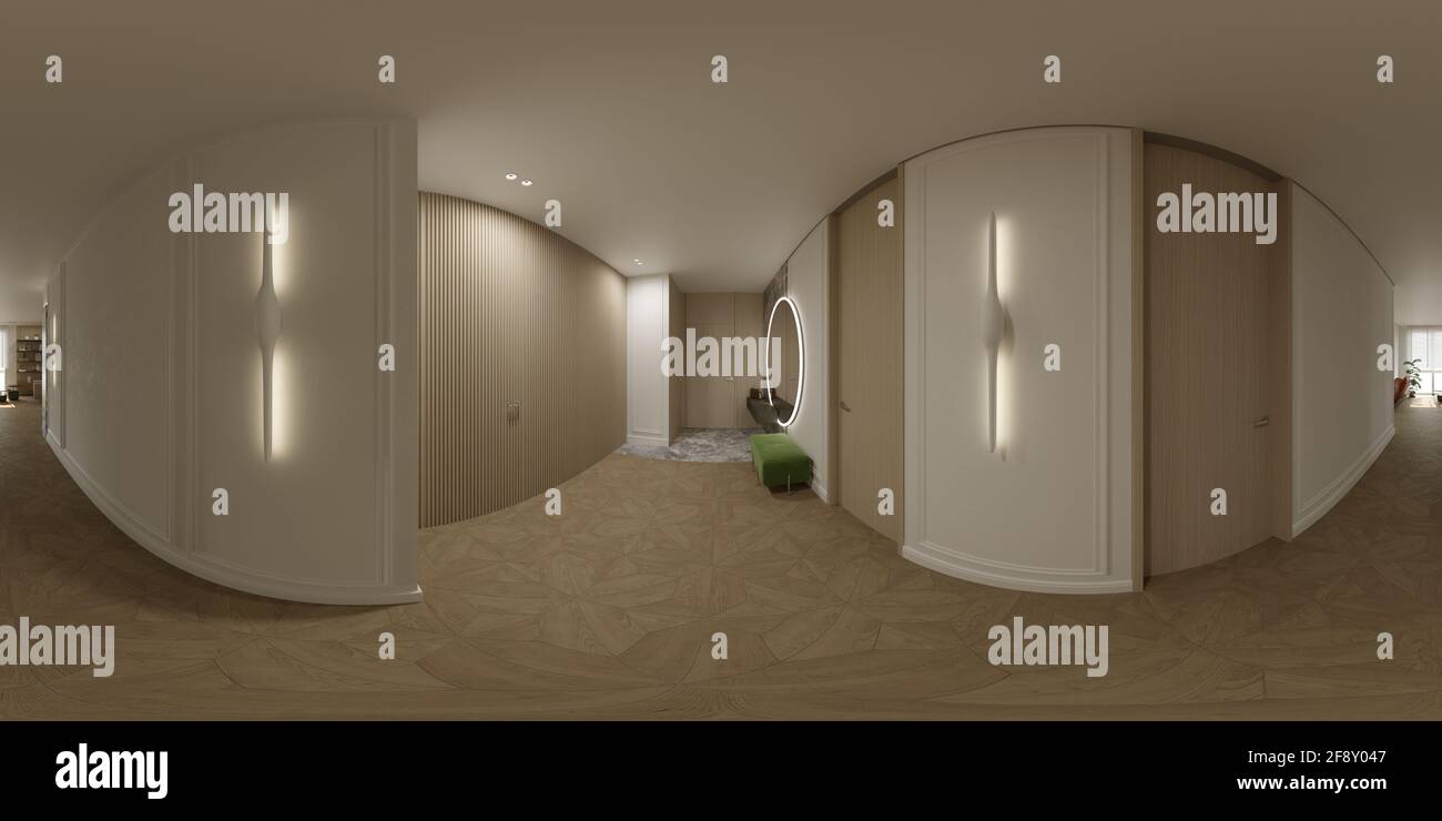 interior visualization, spherical panorama, 3D illustration Stock Photo ...