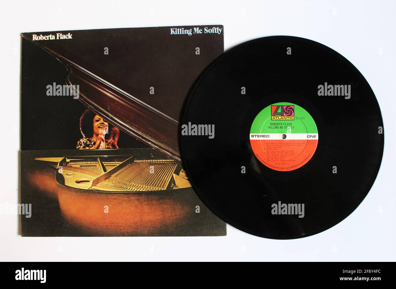 Pop, blues and RnB artist Roberta Flack music album on vinyl record LP disc. Titled: Killing Me Softly Stock Photo