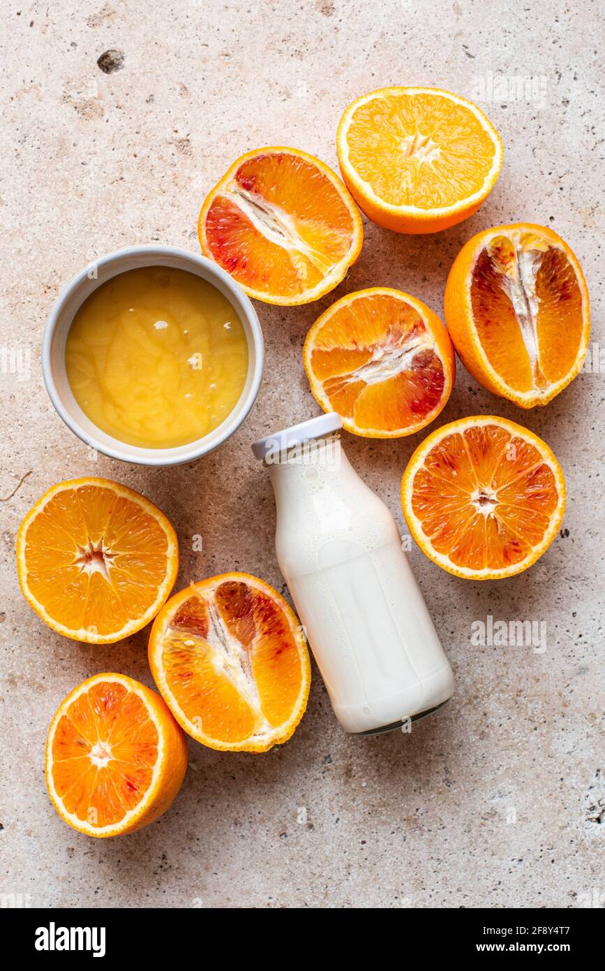 Orange Sherbet ingredients Stock Photo Alamy