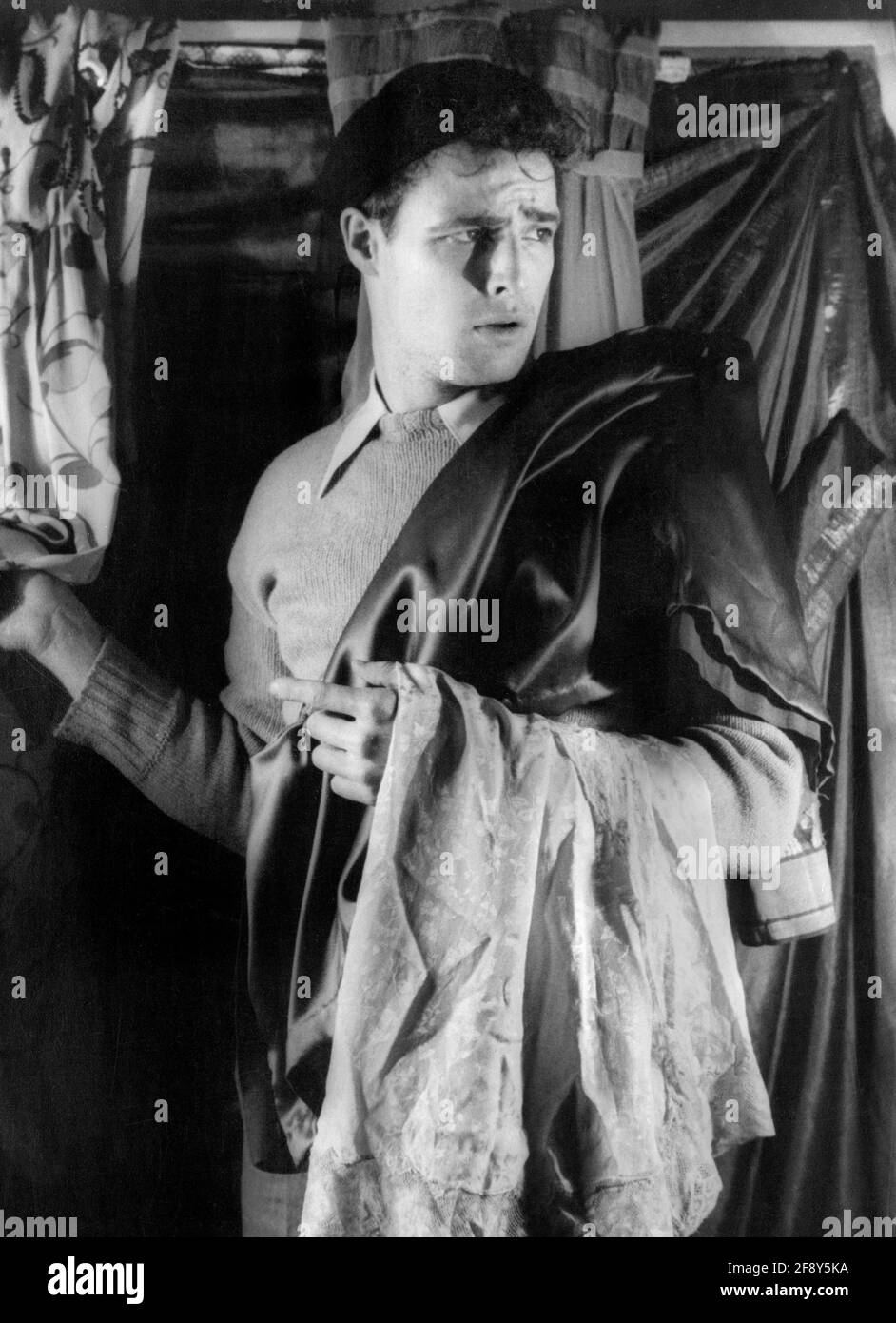 Marlon Brando. Portrait of the American actor and film director, Marlon Brando Jr. (1924-2004) in the Broadway production of 'A Streetcar Named Desire'. Photo by Carl van Vechten, 1948 Stock Photo