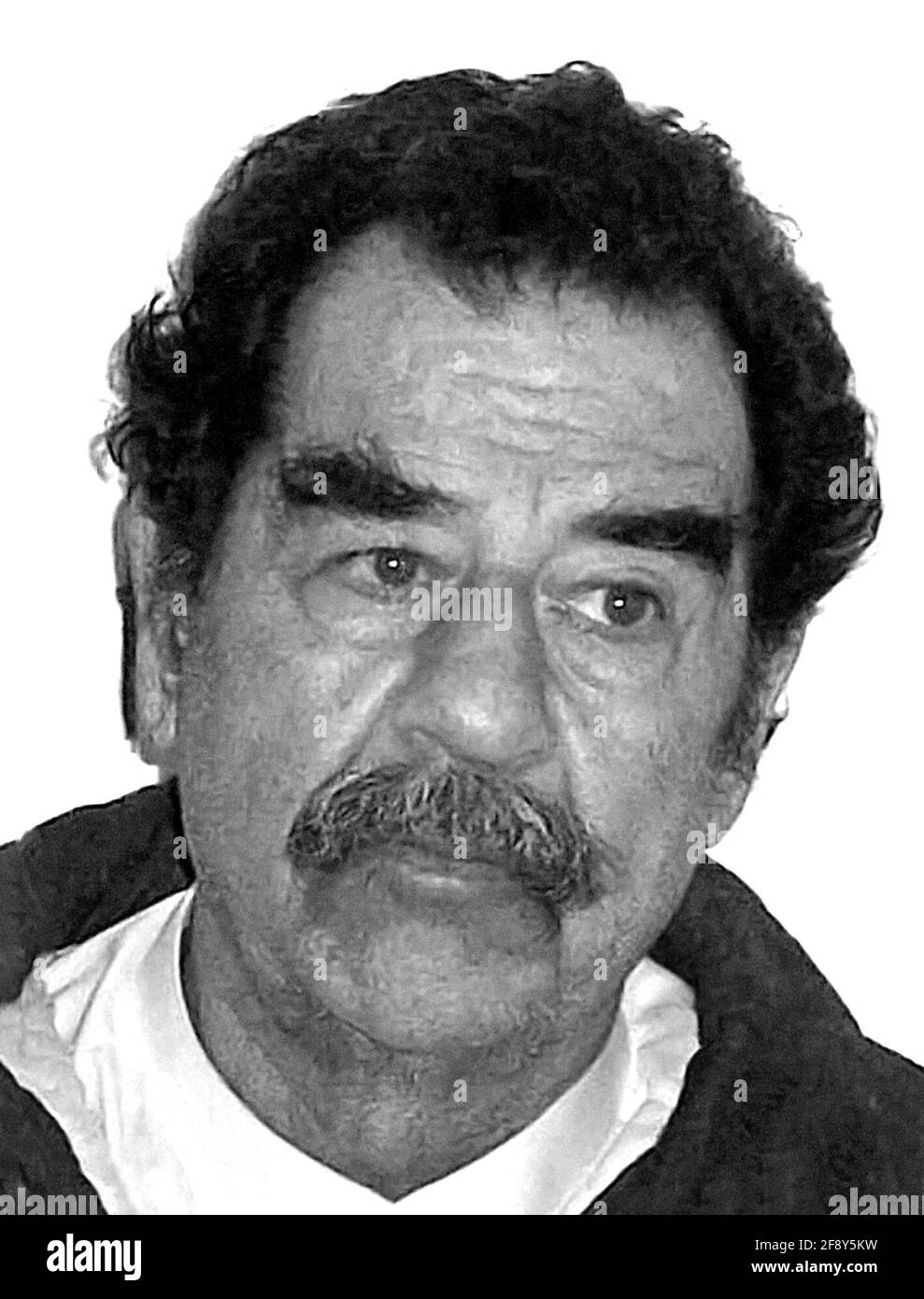 Saddam Hussein. Portrait of the former President of Iraq, Saddam Hussein Abd al-Majid al-Tikriti 1937-2006). US Army photograph taken shortly after his capture in Tikrit, Iraq in 2003. Stock Photo