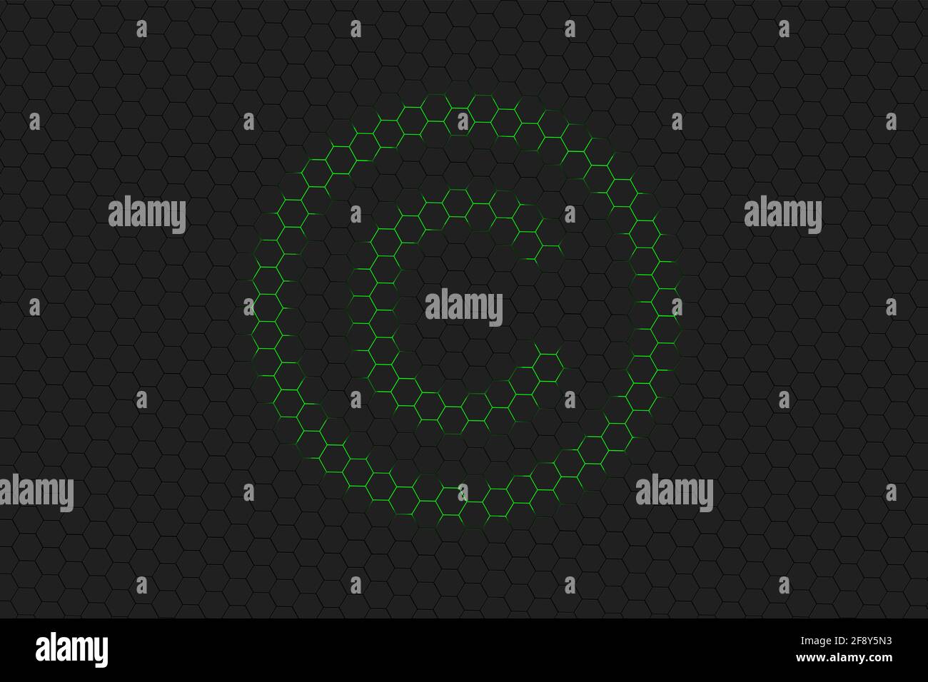 Copyright Symbol, C letter in circle, green hexagon Stock Photo - Alamy