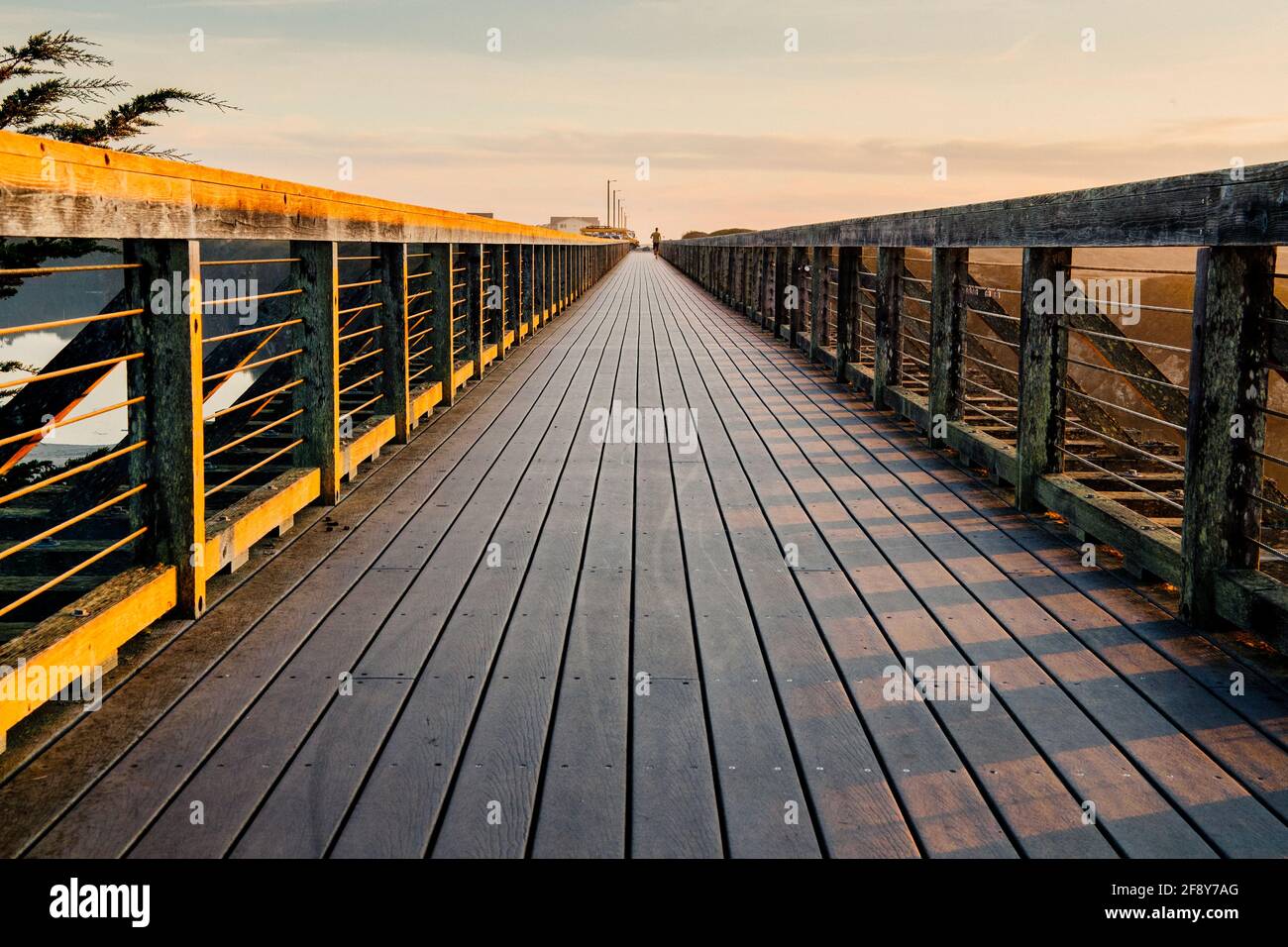 Walk way on bridge, Pudding Creek Trestle, Fort Bragg, California, USA Stock Photo