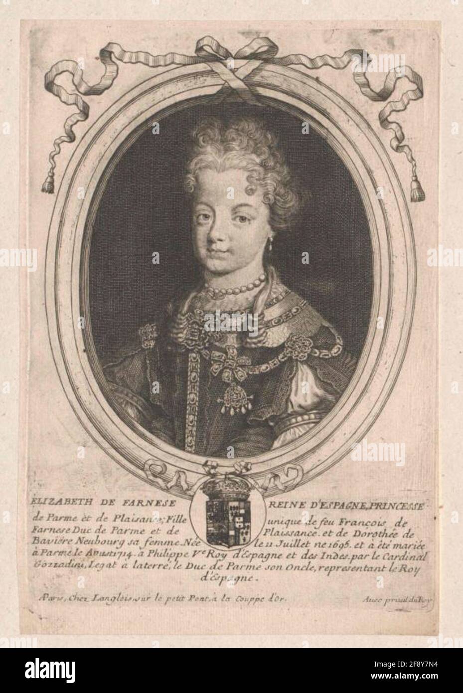 Elisabeth, Princess of Parma Farnese. Stock Photo