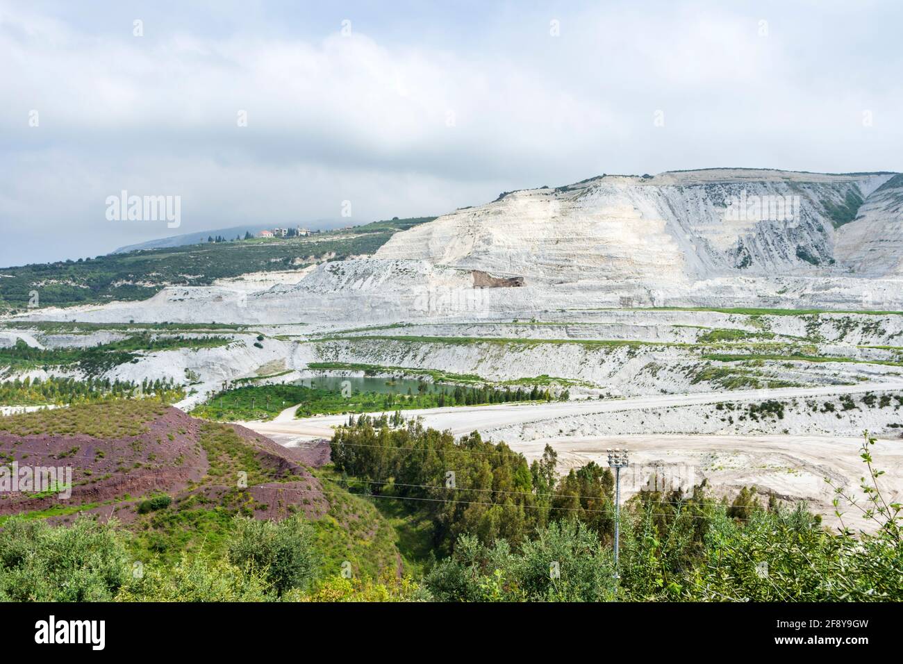 Badbhoun cement quarries in Chekka town, Koura district, Lebanon Stock Photo