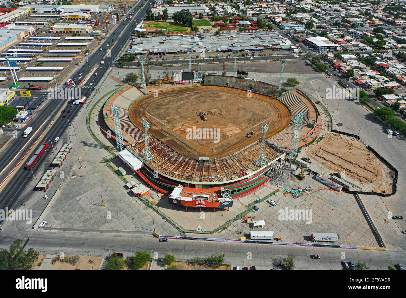 Vista Aerea de Estadio Sonora. Estadio de beisbol. (Photo: Luis Gutierrez  /NortePhoto) Aerial view of Sonora Stadium. Beisball Stadium. (Photo: Luis  Gutierrez / NortePhoto Stock Photo - Alamy