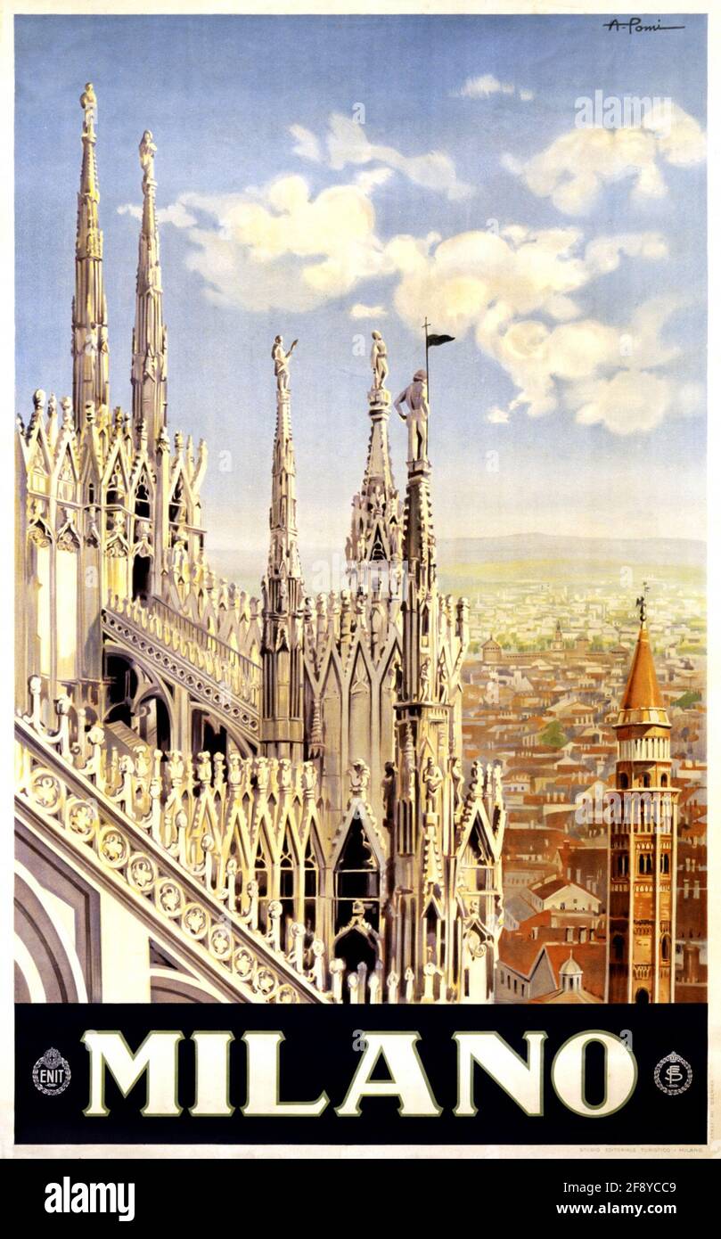 Vintage milan poster hi-res stock photography and images - Alamy