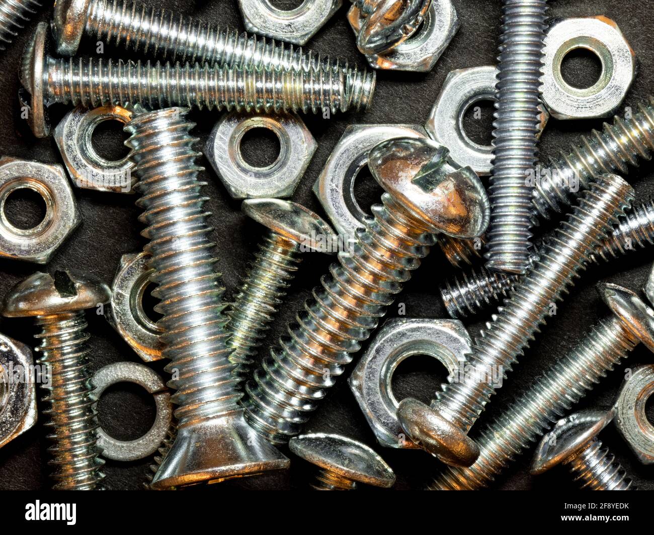 Close-up of metal screws Stock Photo