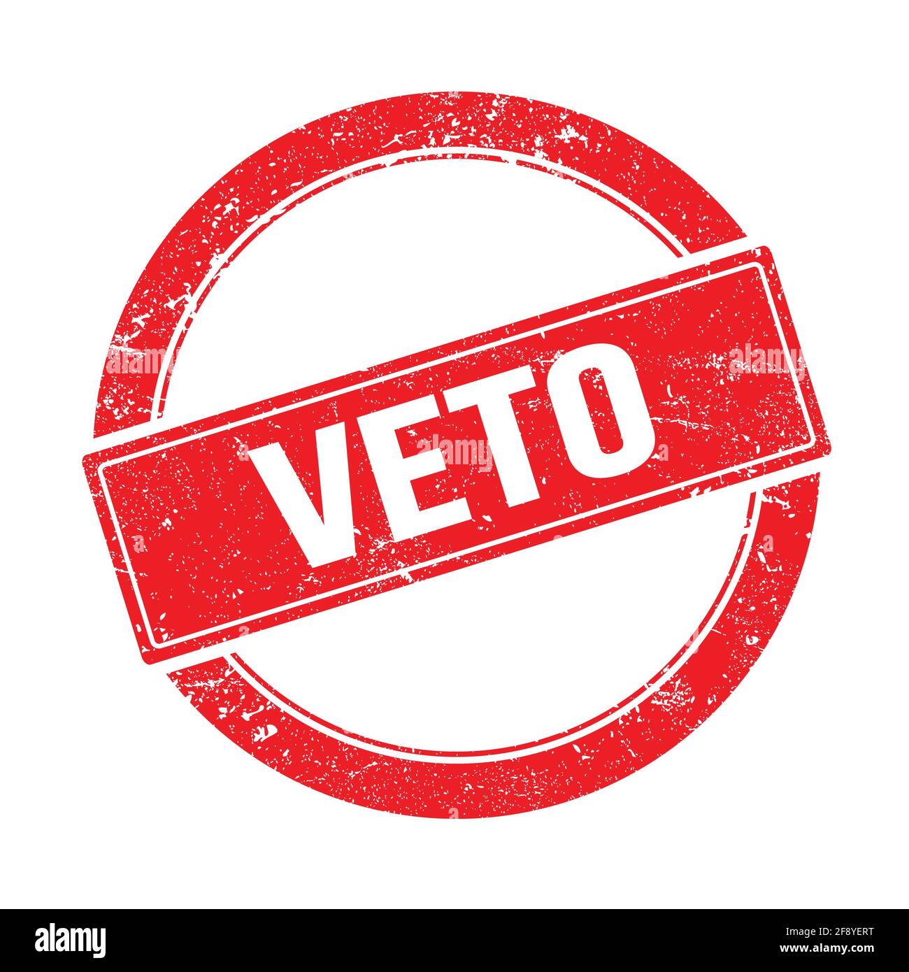 VETO text on red grungy round vintage stamp Stock Photo - Alamy
