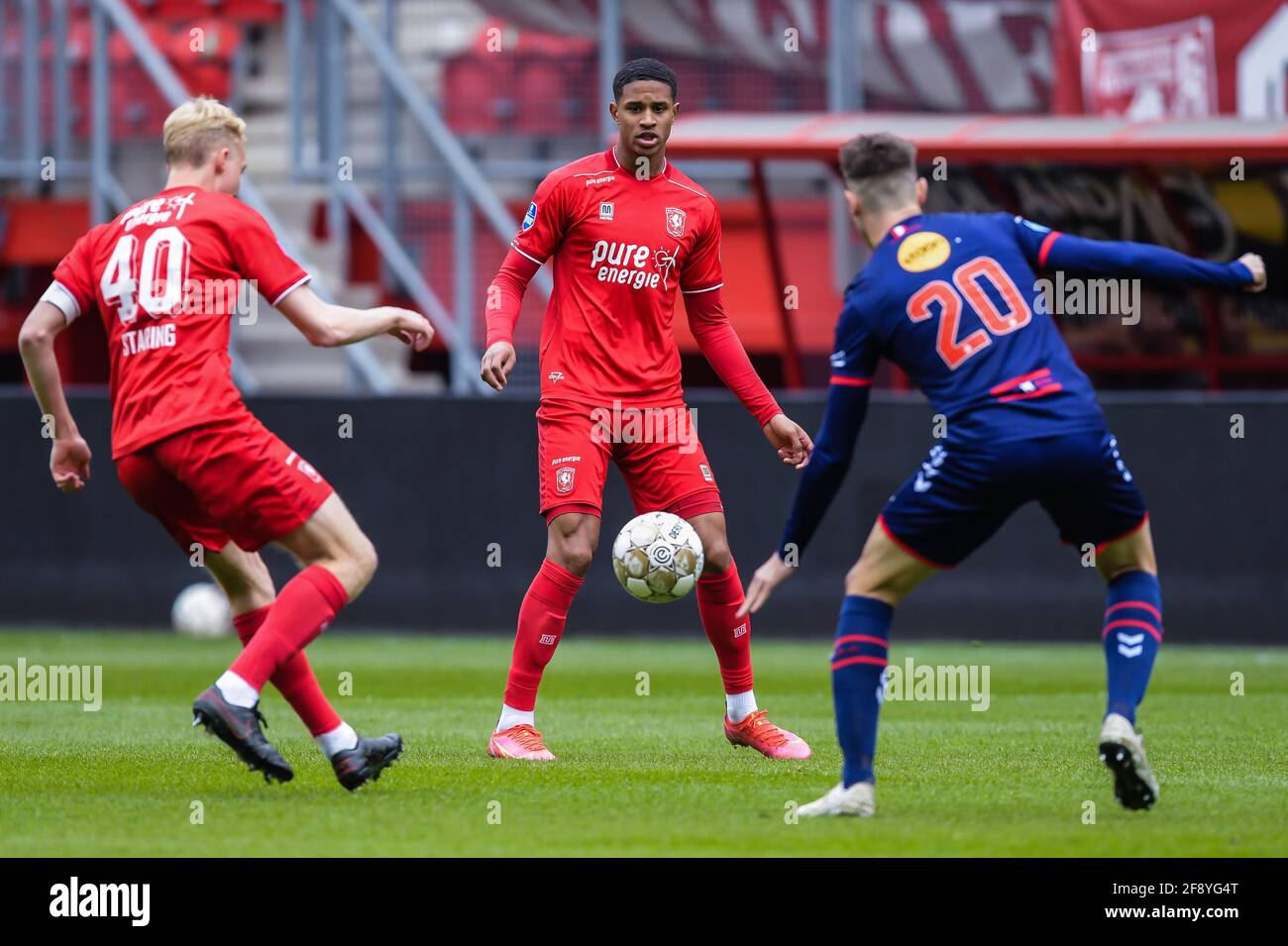 Casper Staring Of Fc Twente Jayden Oosterwolde Of Fc Twente Jari Vlak Of Fc Emmenenschede Netherlands April 15 Casper Staring Of Fc Twente Jayd Stock Photo Alamy