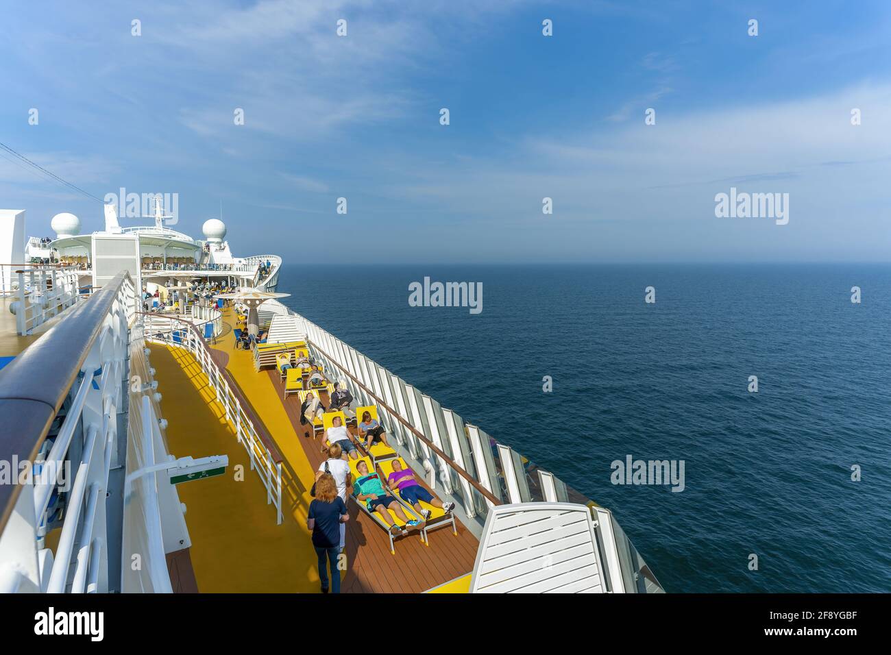 Rough Seas, Cruise Ship AIDA Warnemünde, Rostock, Germany Stock Photo