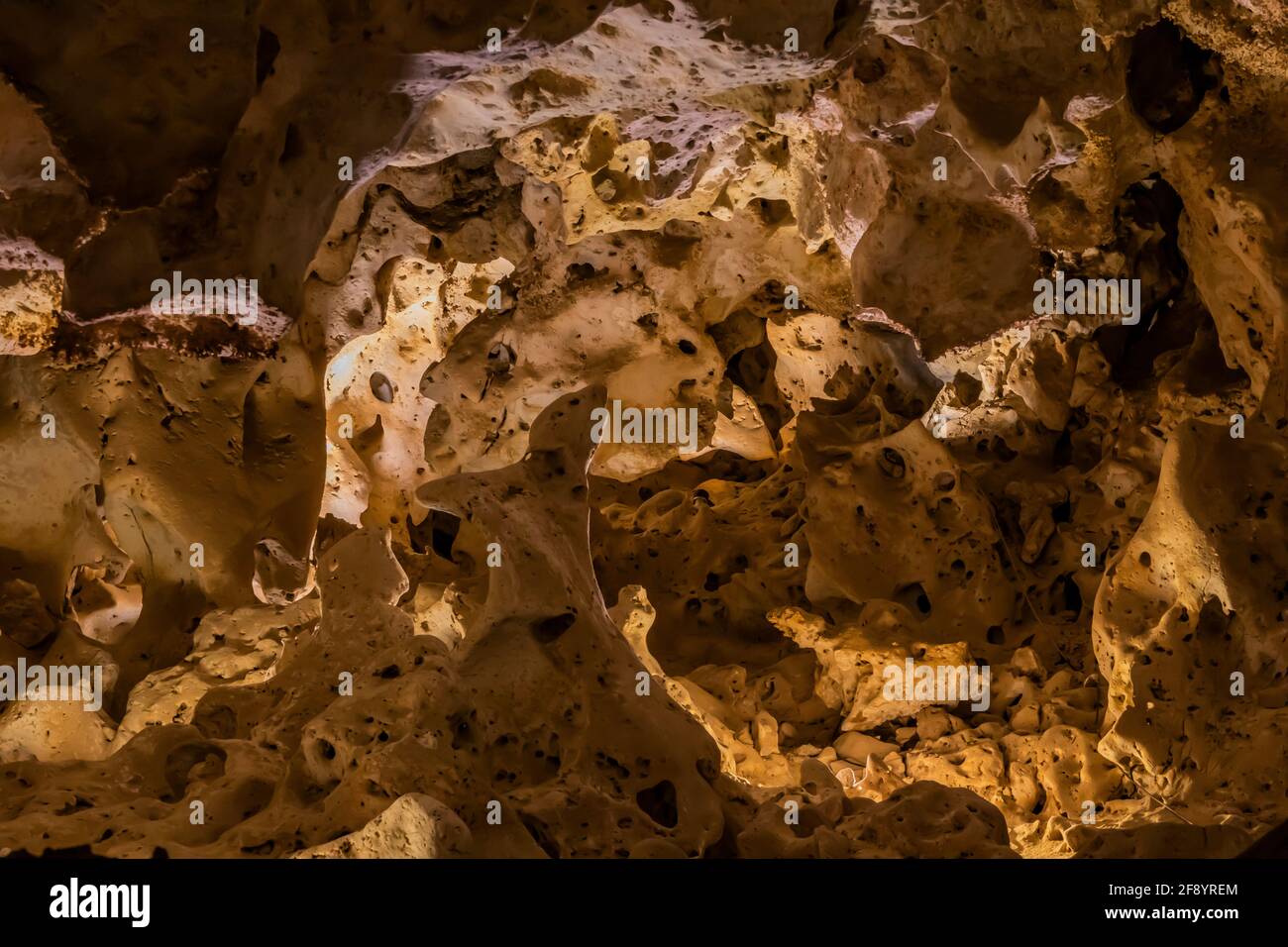 Boneyard, named for its look of a pile of old bones, deep underground in Carlsbad Caverns National Park, New Mexico, USA Stock Photo