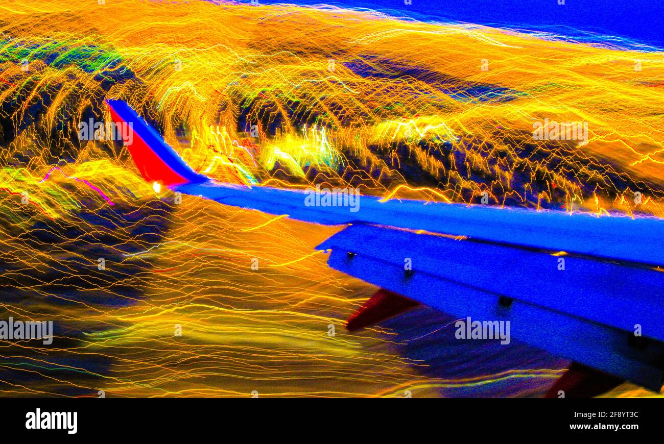 Abstract image with plane wing Stock Photo