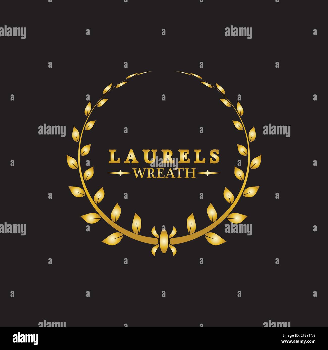 Gold laurel wreath. Symbol of victory and achievement. Design element ...