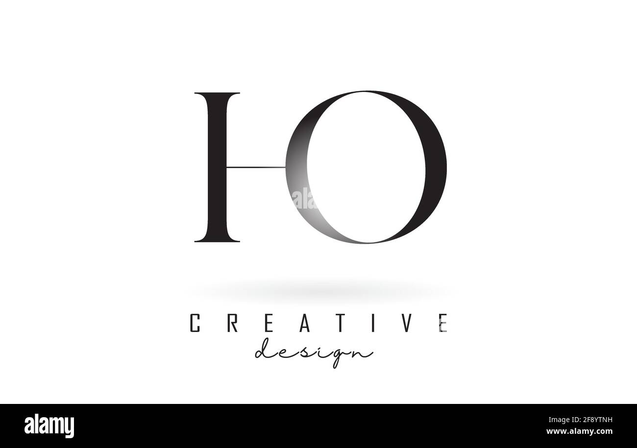 HO h o letter design logo logotype concept with serif font and elegant style. Vector illustration icon with letters H and O. Stock Vector