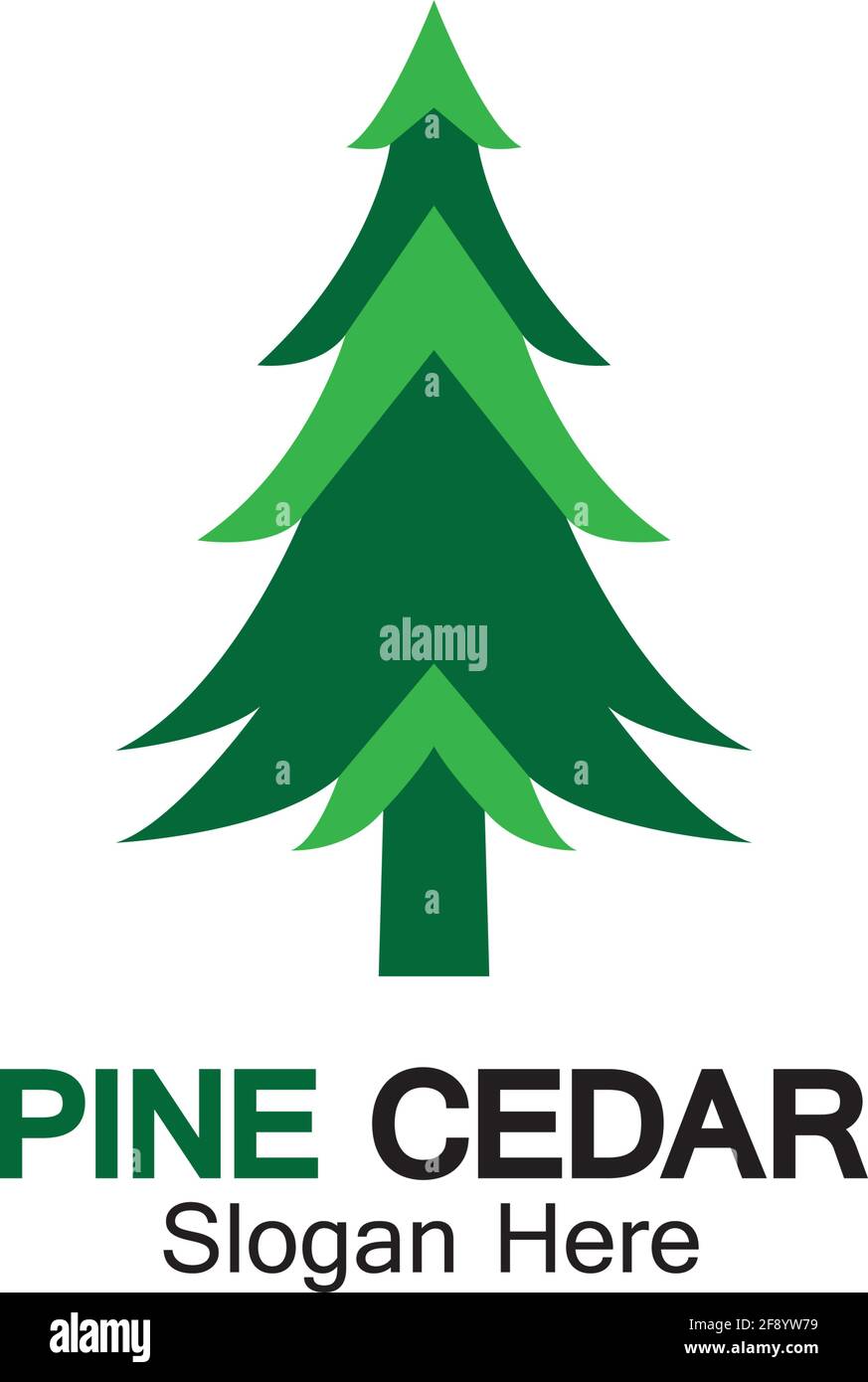 Cedar tree logo template vector icon design Stock Vector